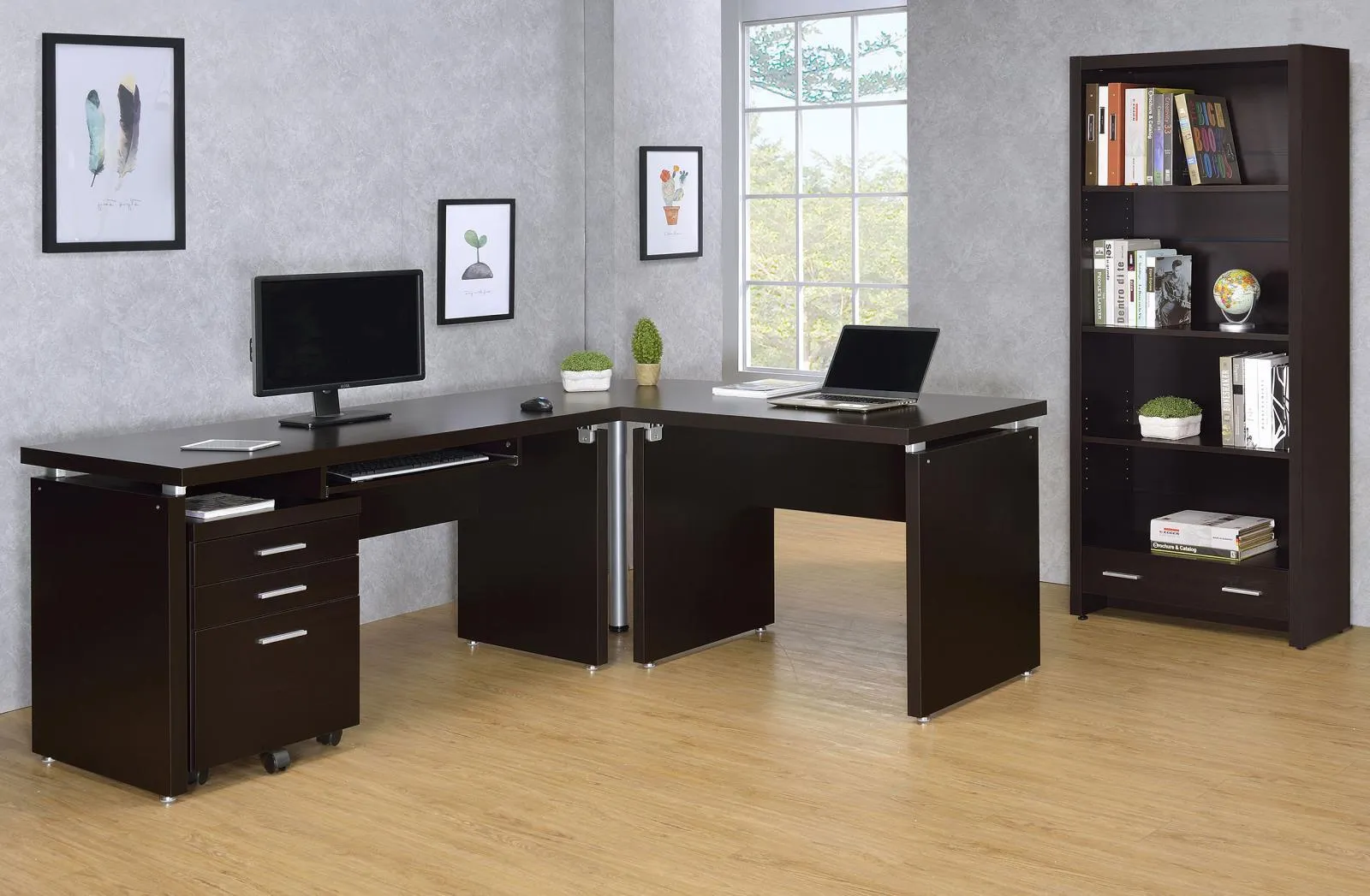 Skylar Cappuccino 3-Drawer Mobile File Cabinet - Image 12