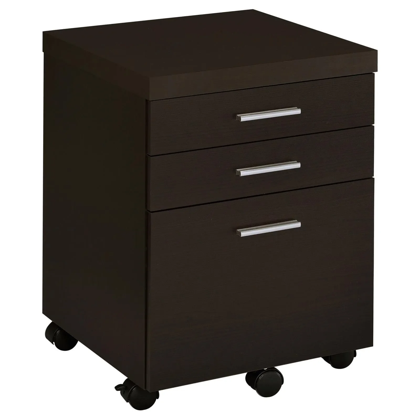 Skylar Cappuccino 3-Drawer Mobile File Cabinet - Image 14