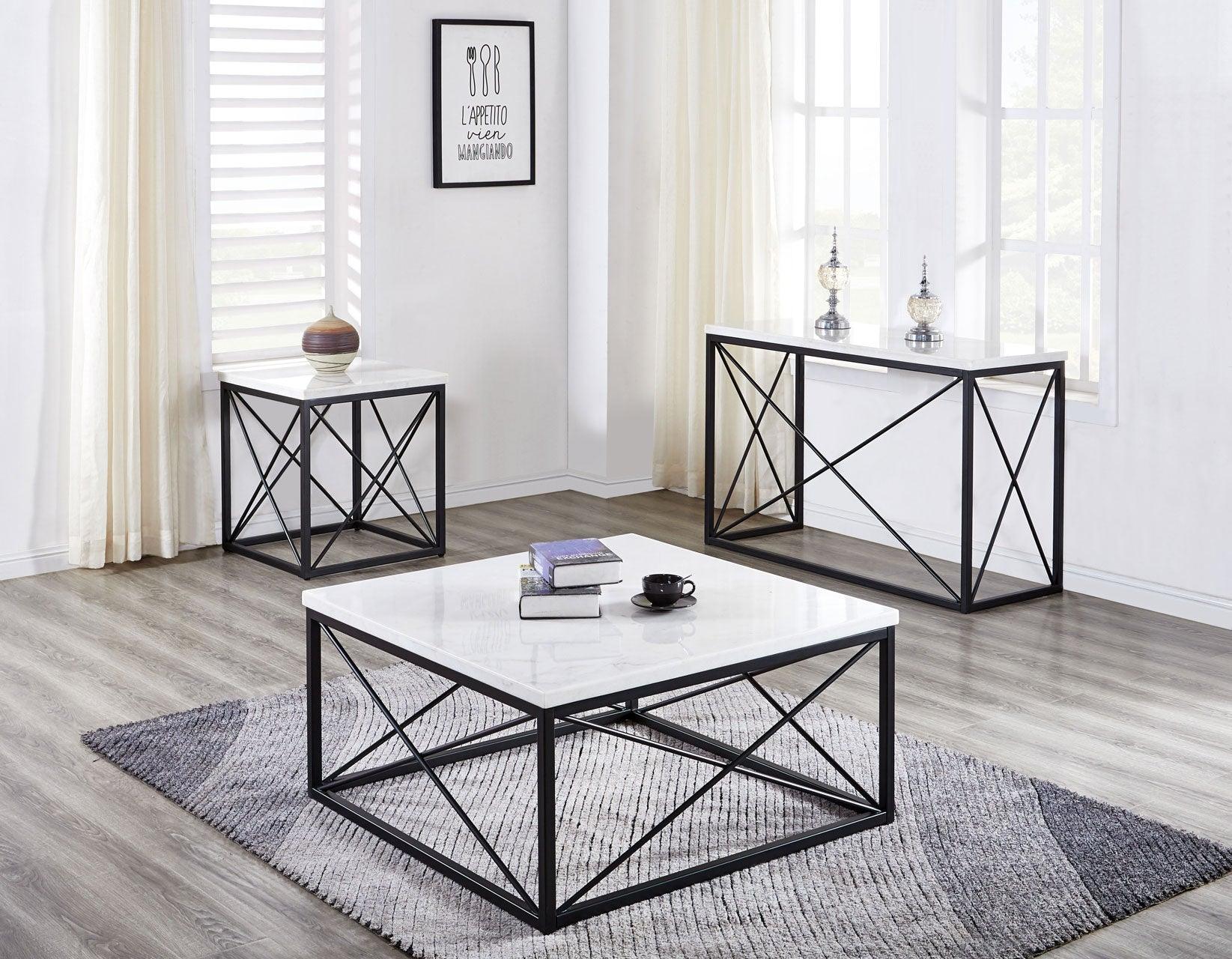 Skyler White Marble Cocktail Table - Image 2
