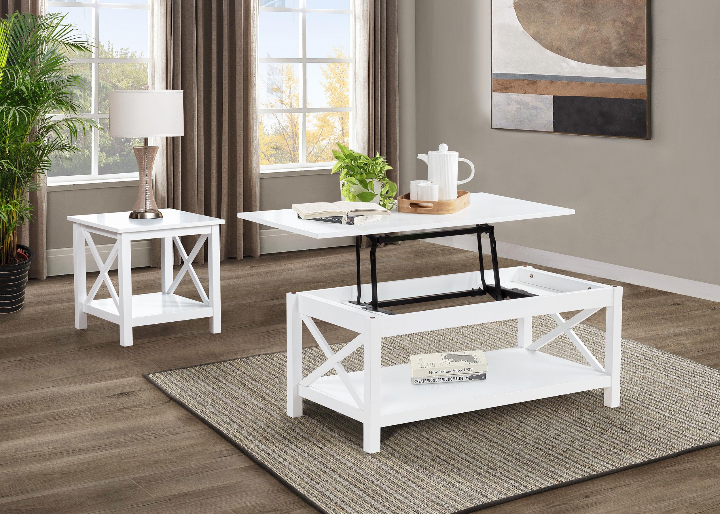 Skyview White 44-inch Rectangular Lift Top Coffee Table - Image 10