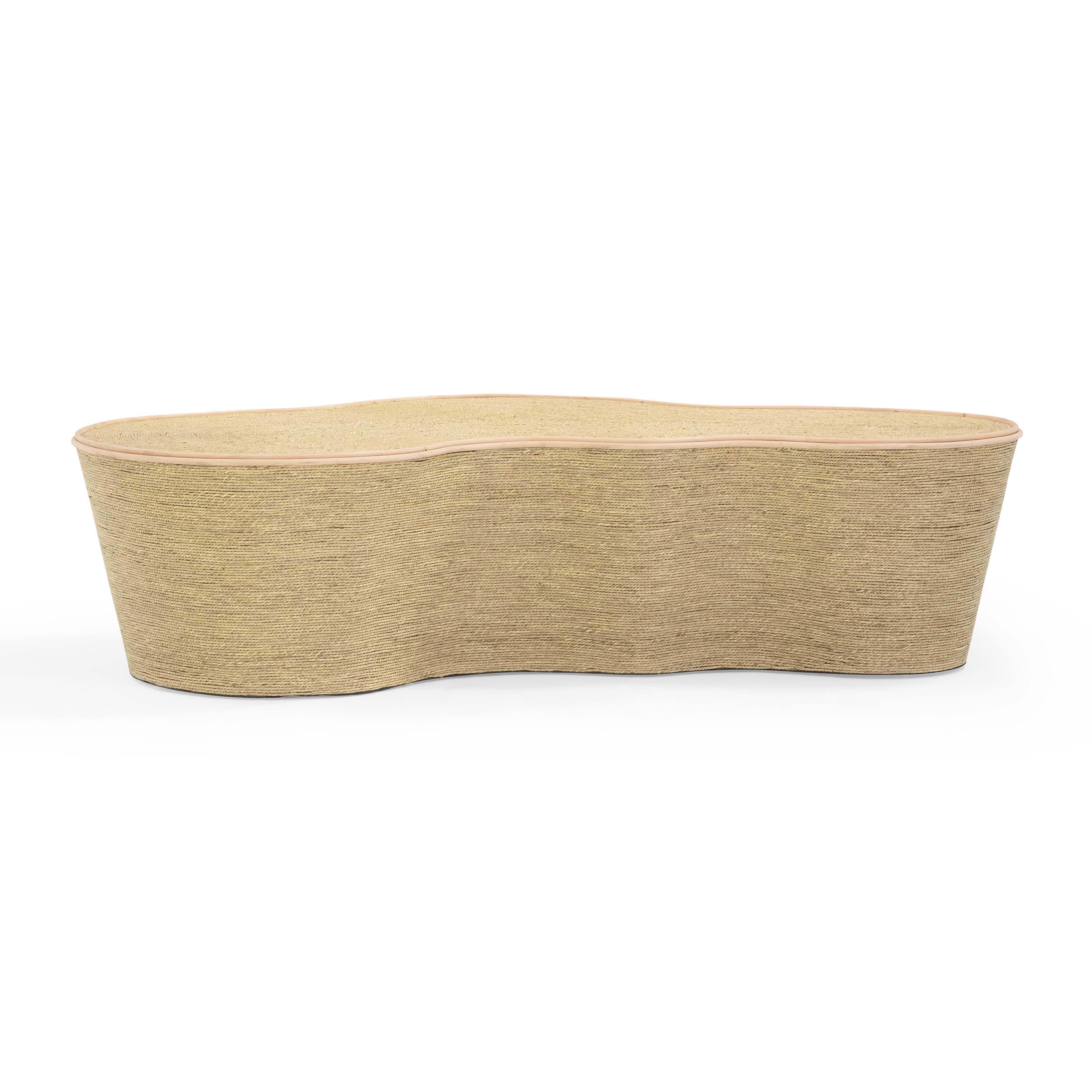 Slab Natural Seagrass Coffee Table - Image 2