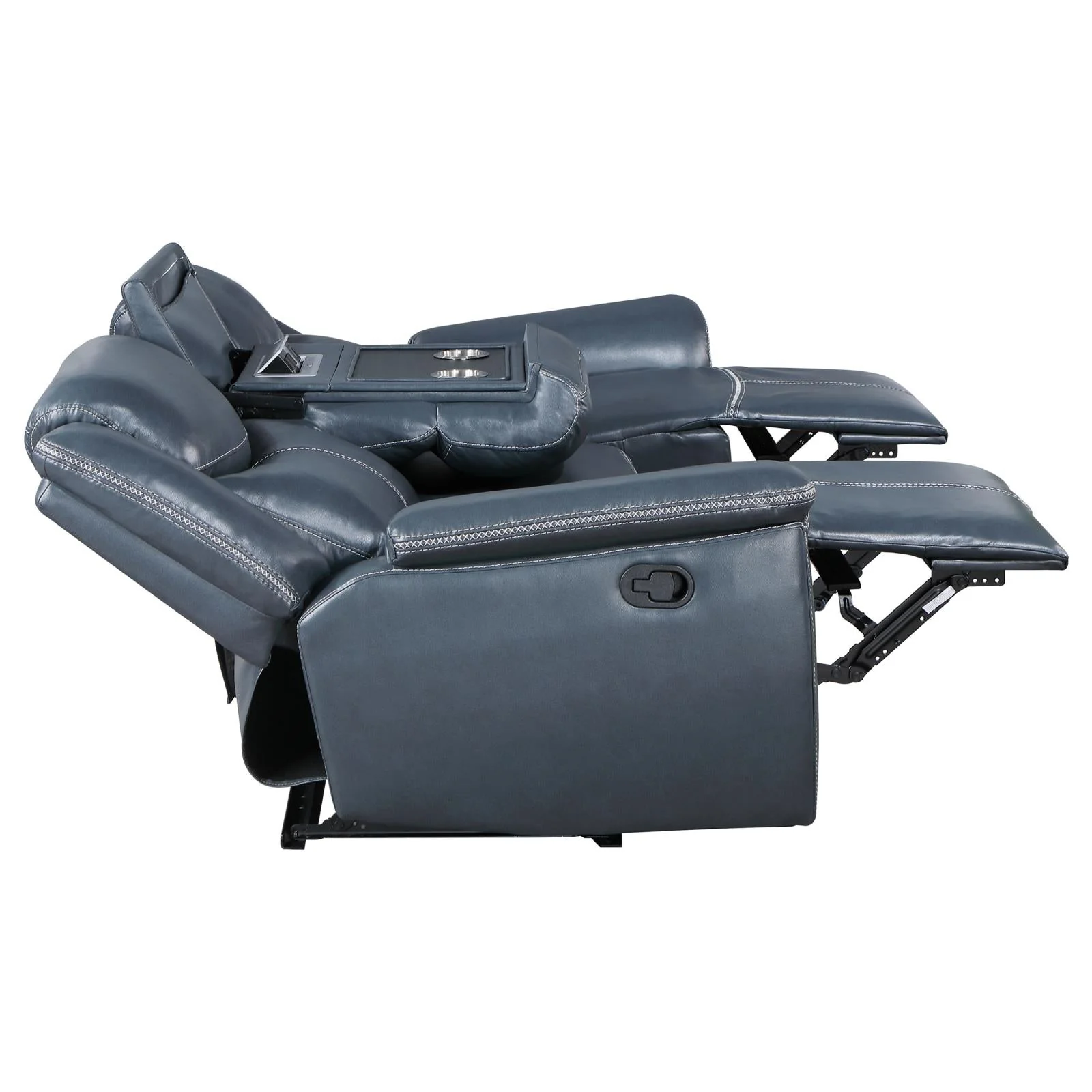 Sloane Blue Upholstered Motion Reclining Living Room Set - Image 11