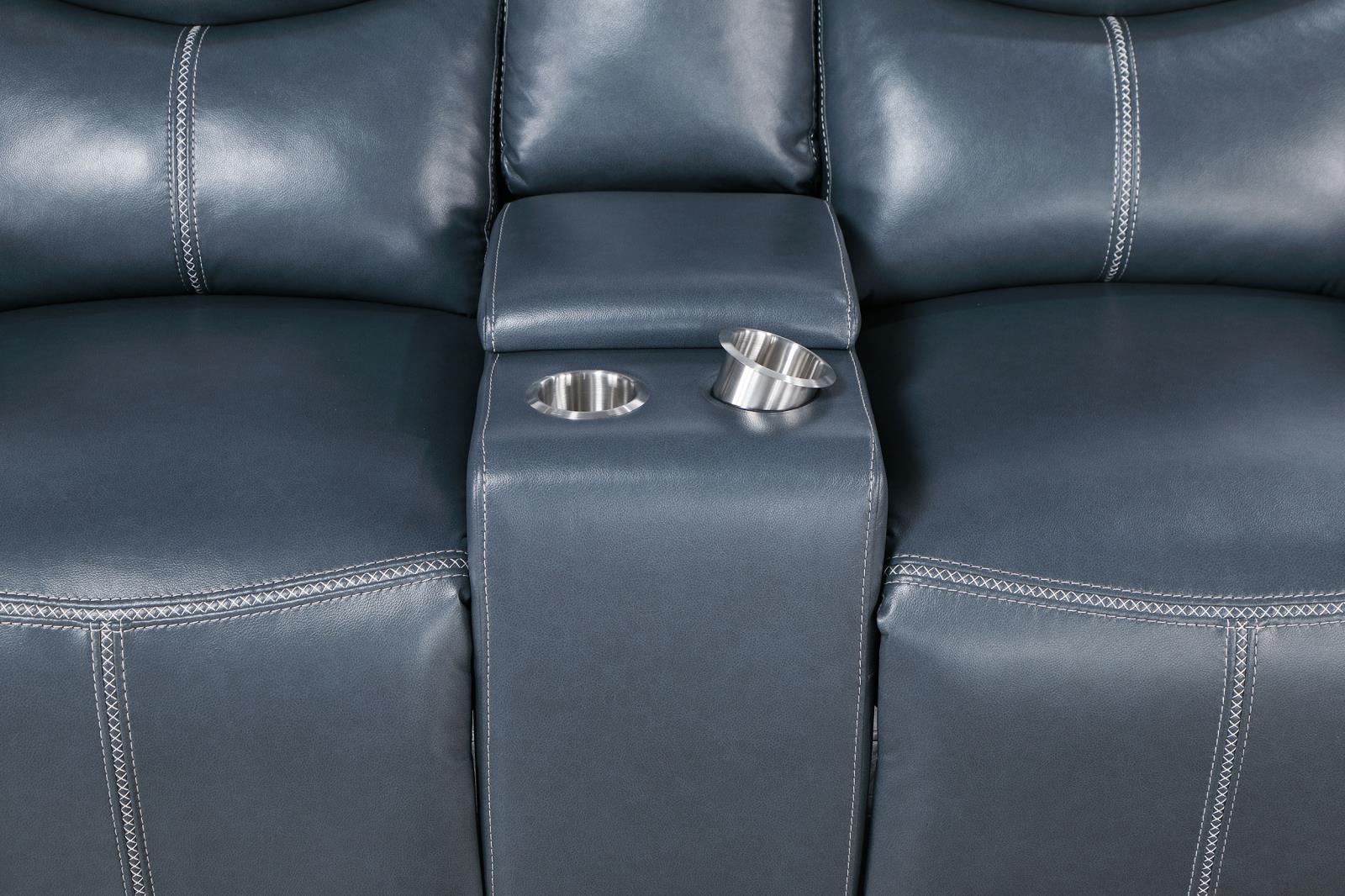 Sloane Blue Upholstered Motion Reclining Living Room Set - Image 25