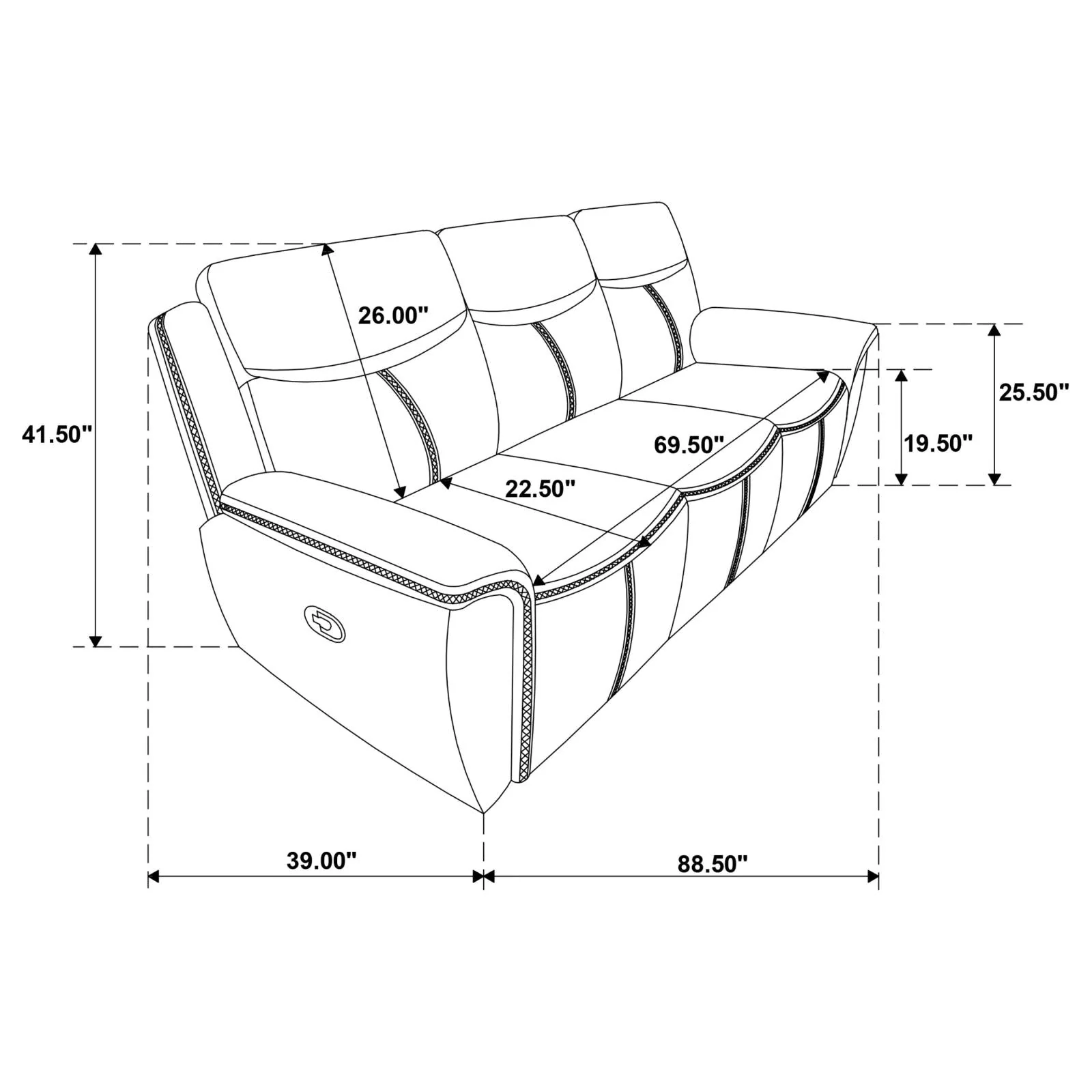 Sloane Blue Upholstered Motion Reclining Living Room Set - Image 27