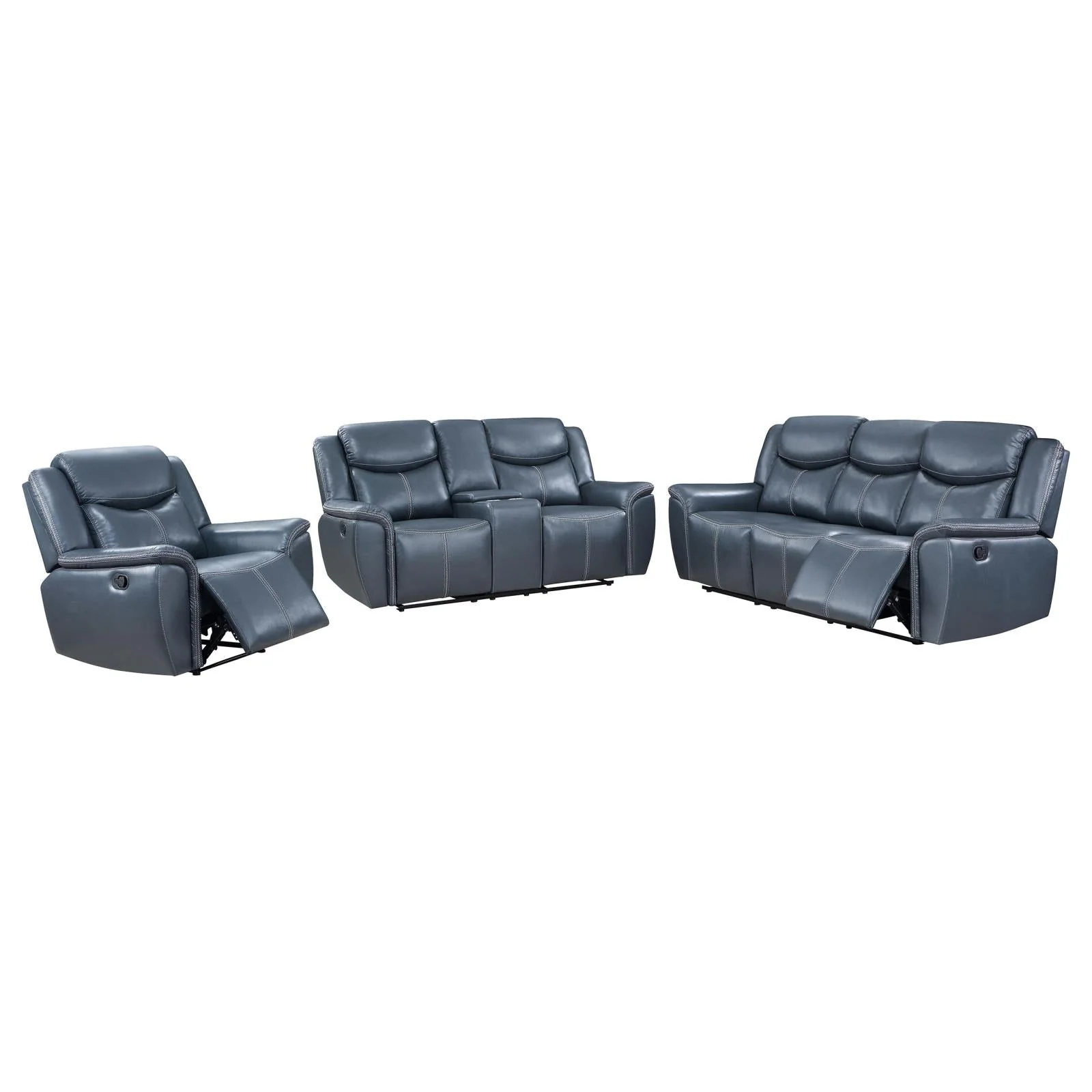 Sloane Blue Upholstered Motion Reclining Living Room Set - Image 3