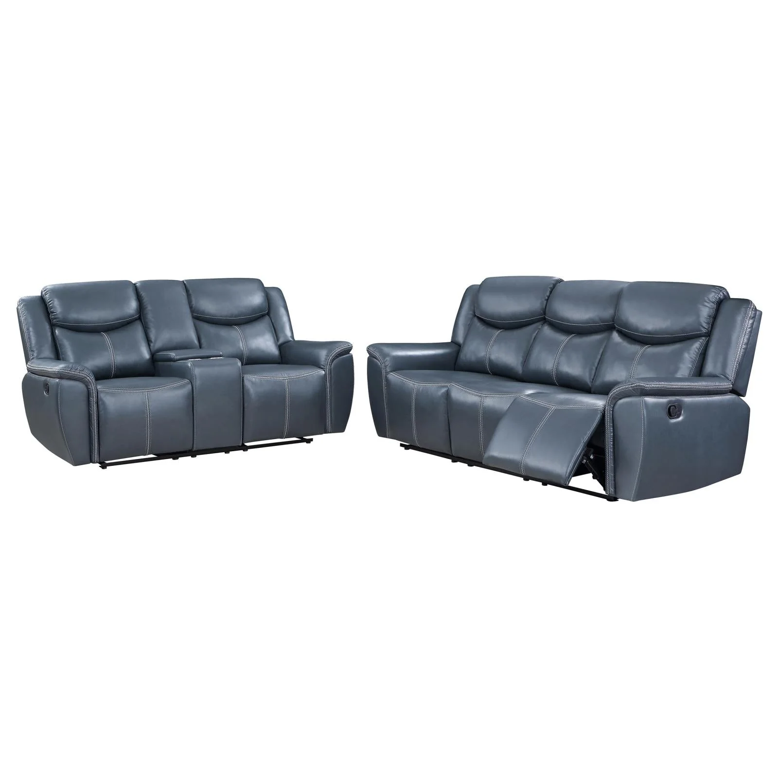 Sloane Blue Upholstered Motion Reclining Living Room Set - Image 6
