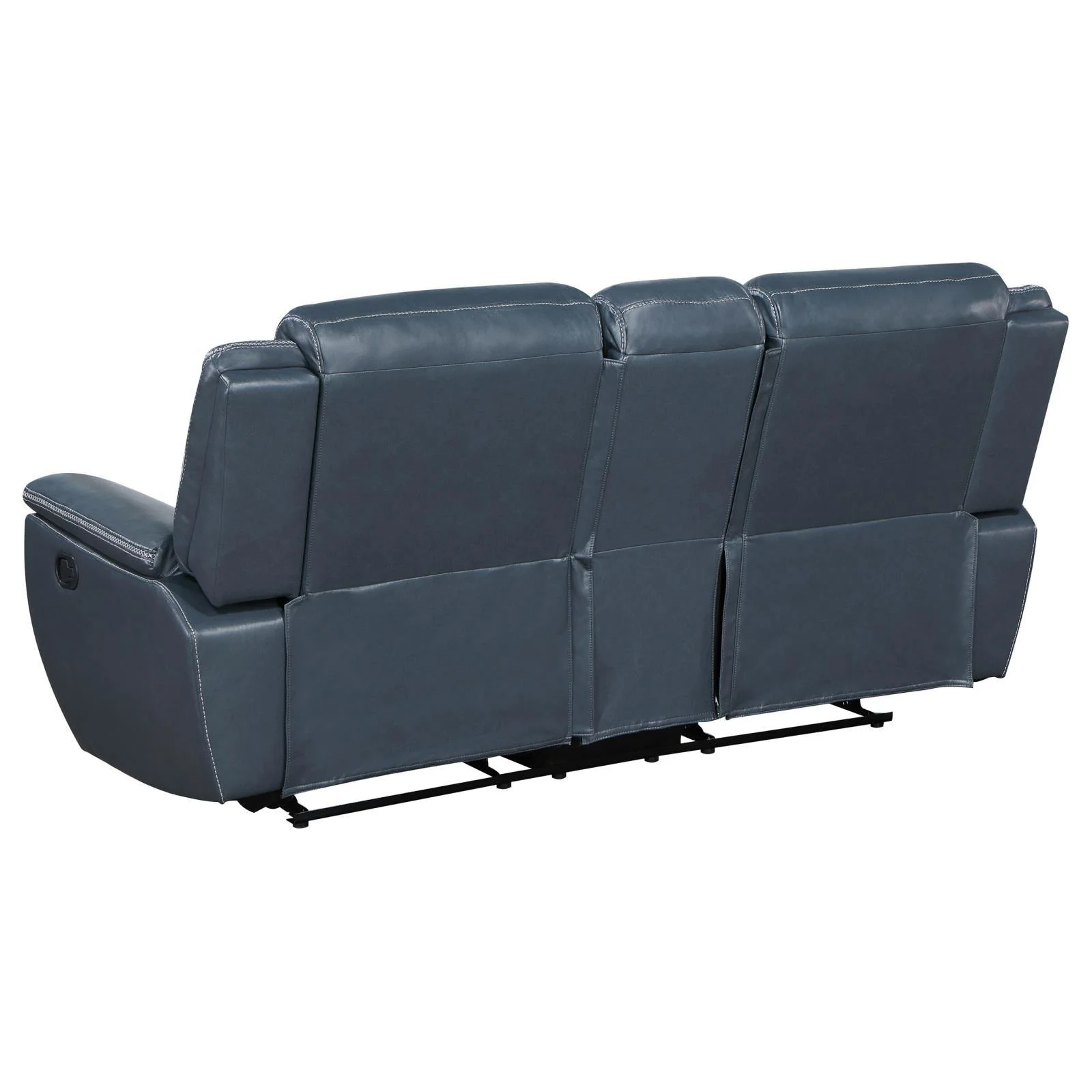 Sloane Blue Upholstered Motion Reclining Loveseat with Console - Image 5