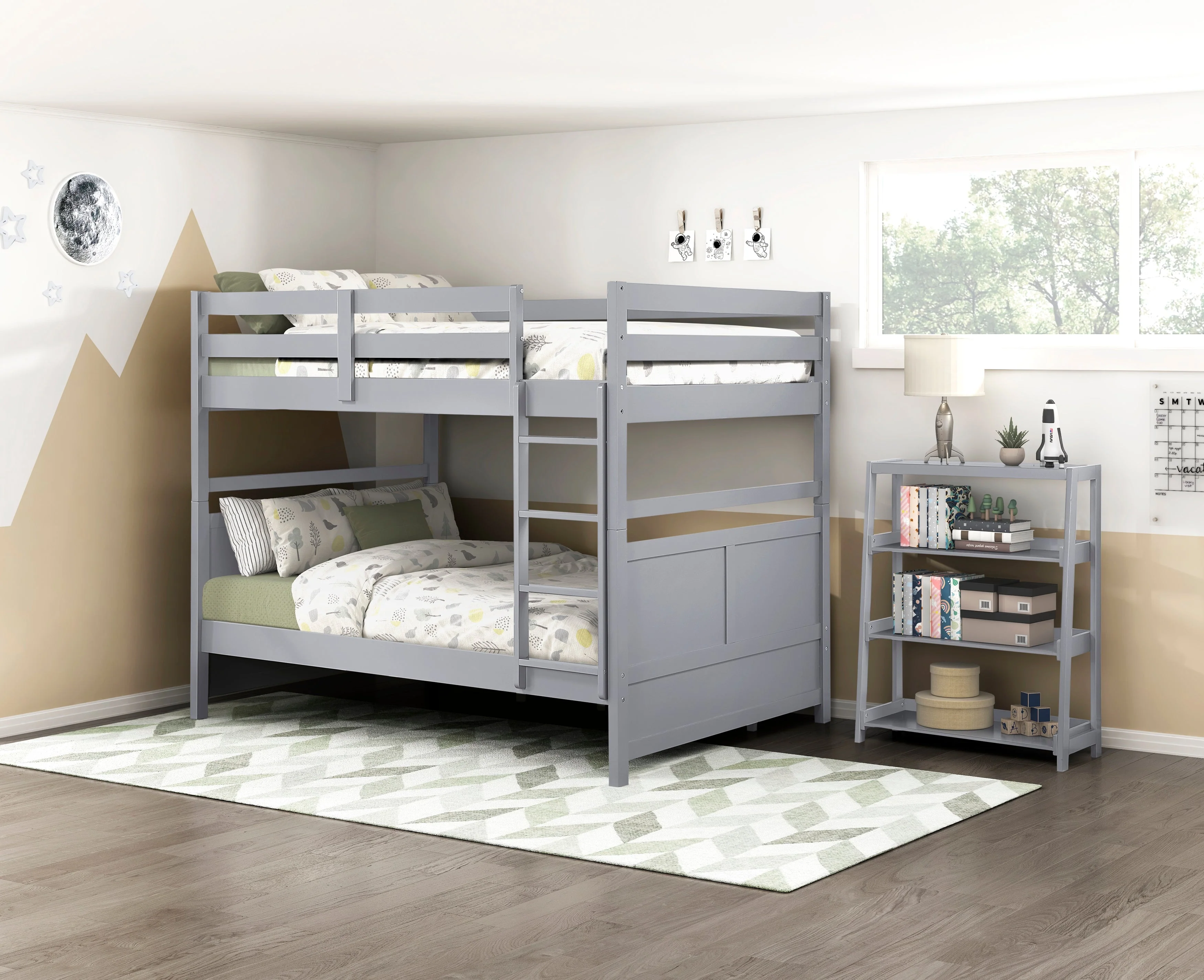 Sloane Gray Bookcase with 3 Fixed Shelves - Image 9