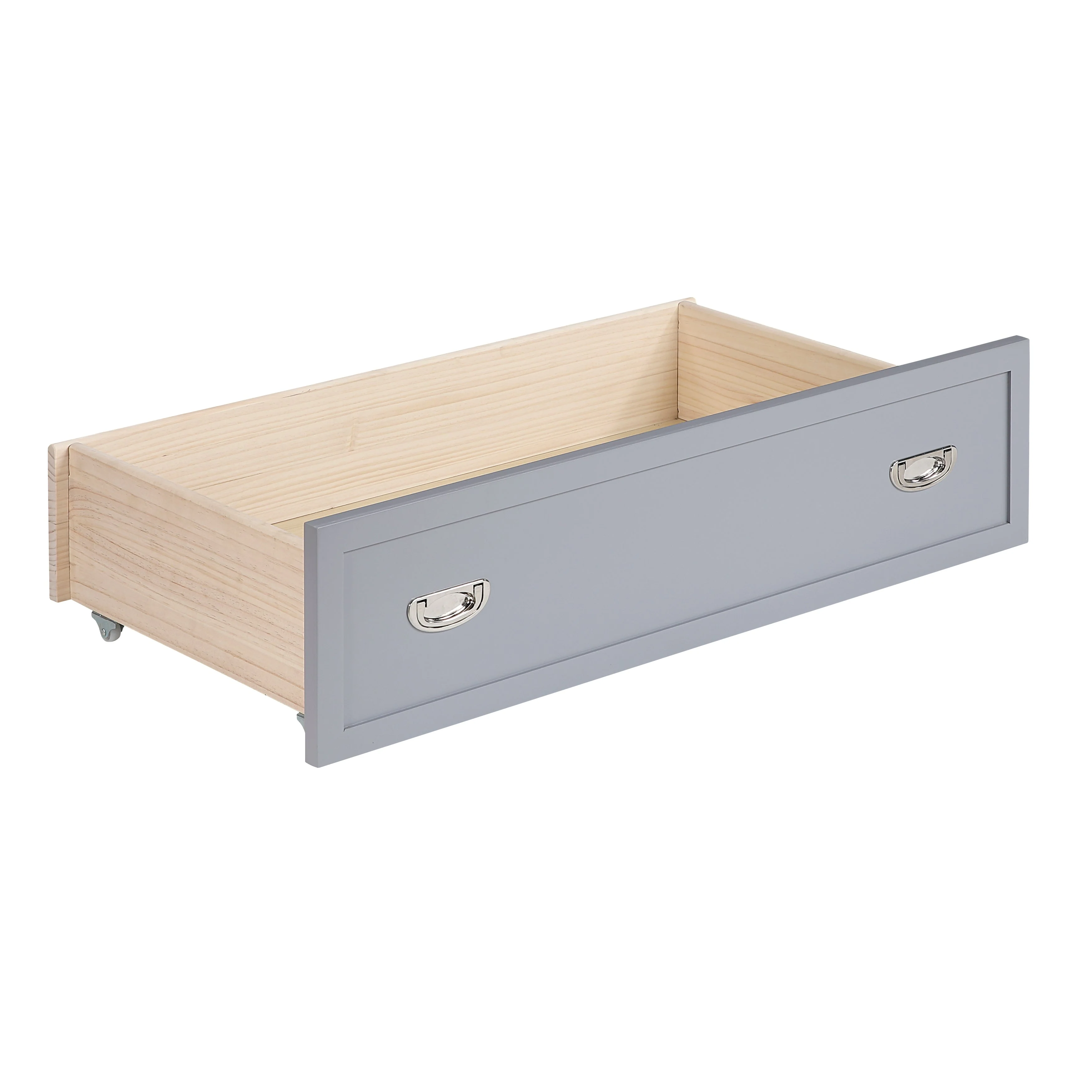 Sloane Gray Full Bookcase Bed with Hidden Desk, Stool and Storage Bench - Image 29