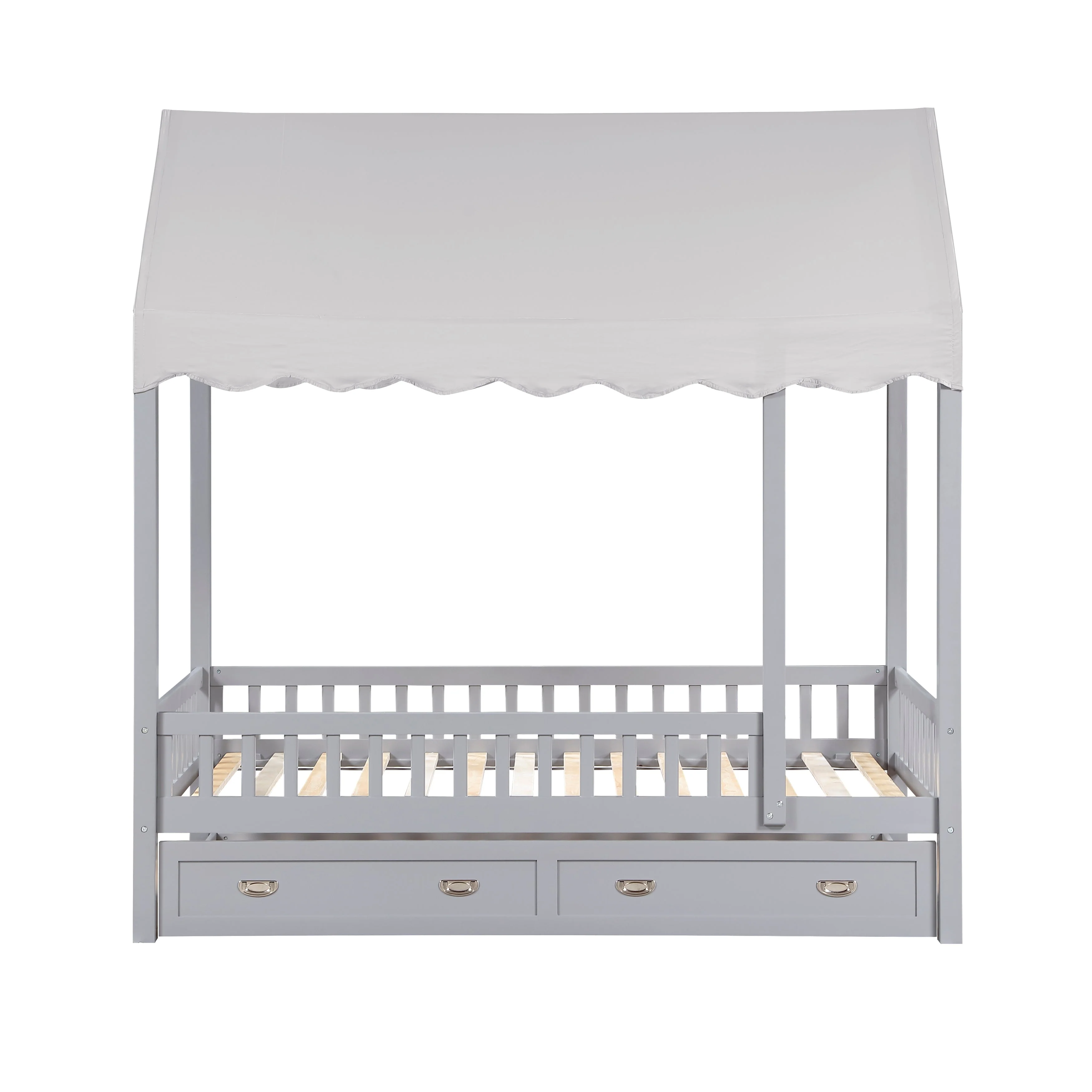 Sloane Gray Twin Canopy Platform Bed - Image 9