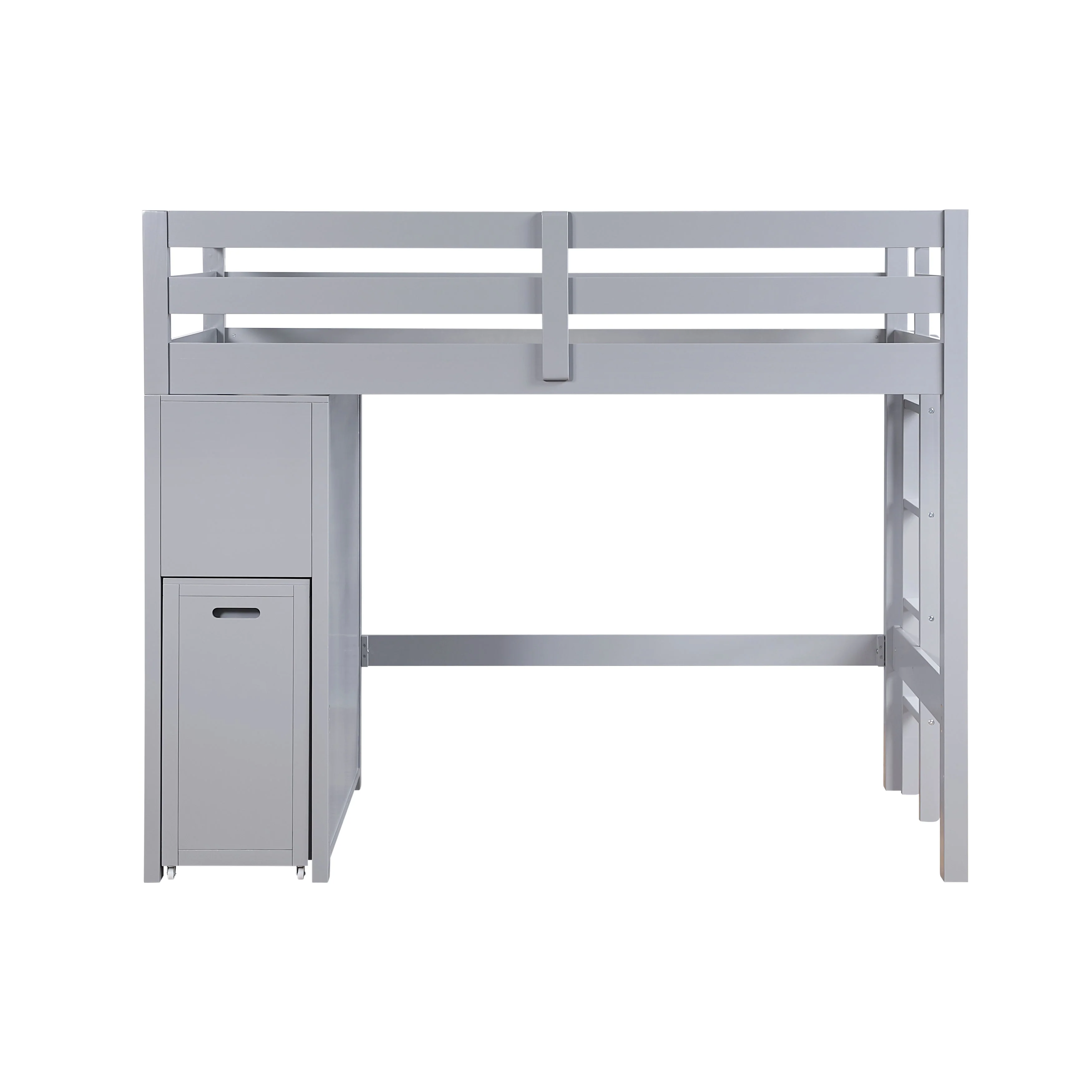 Sloane Gray Twin/Full Loft Bunk Bed with Chest and Hidden Desk - Image 12