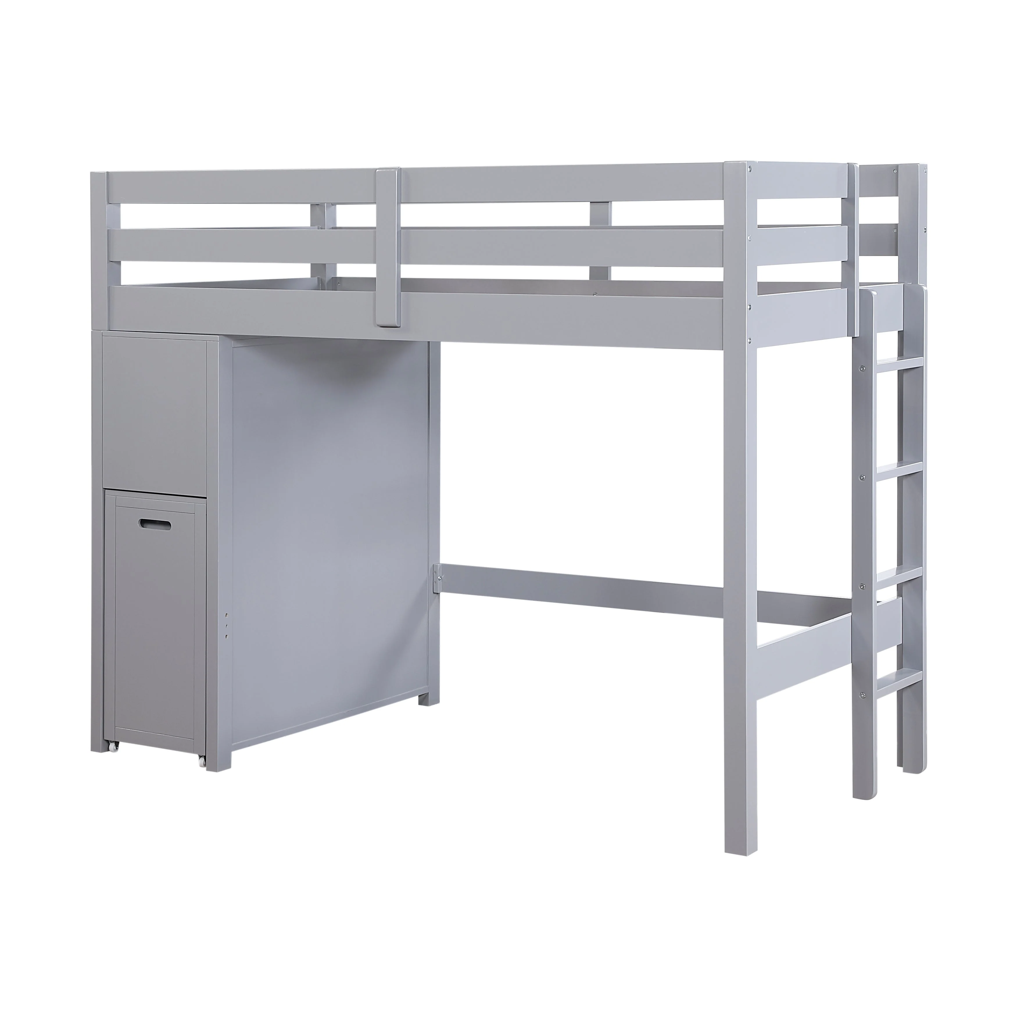 Sloane Gray Twin/Full Loft Bunk Bed with Chest and Hidden Desk - Image 16