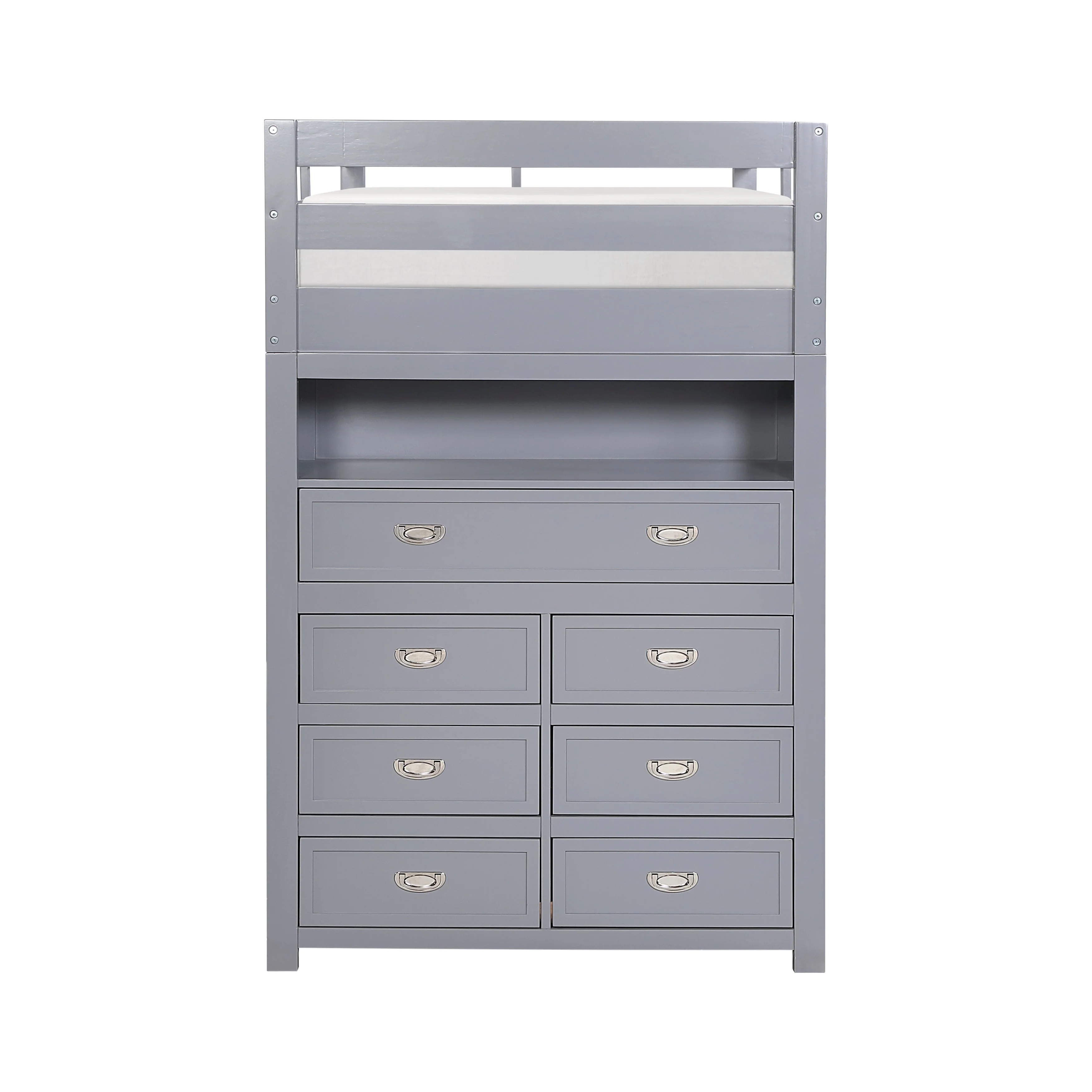 Sloane Gray Twin/Full Loft Bunk Bed with Chest and Hidden Desk - Image 27