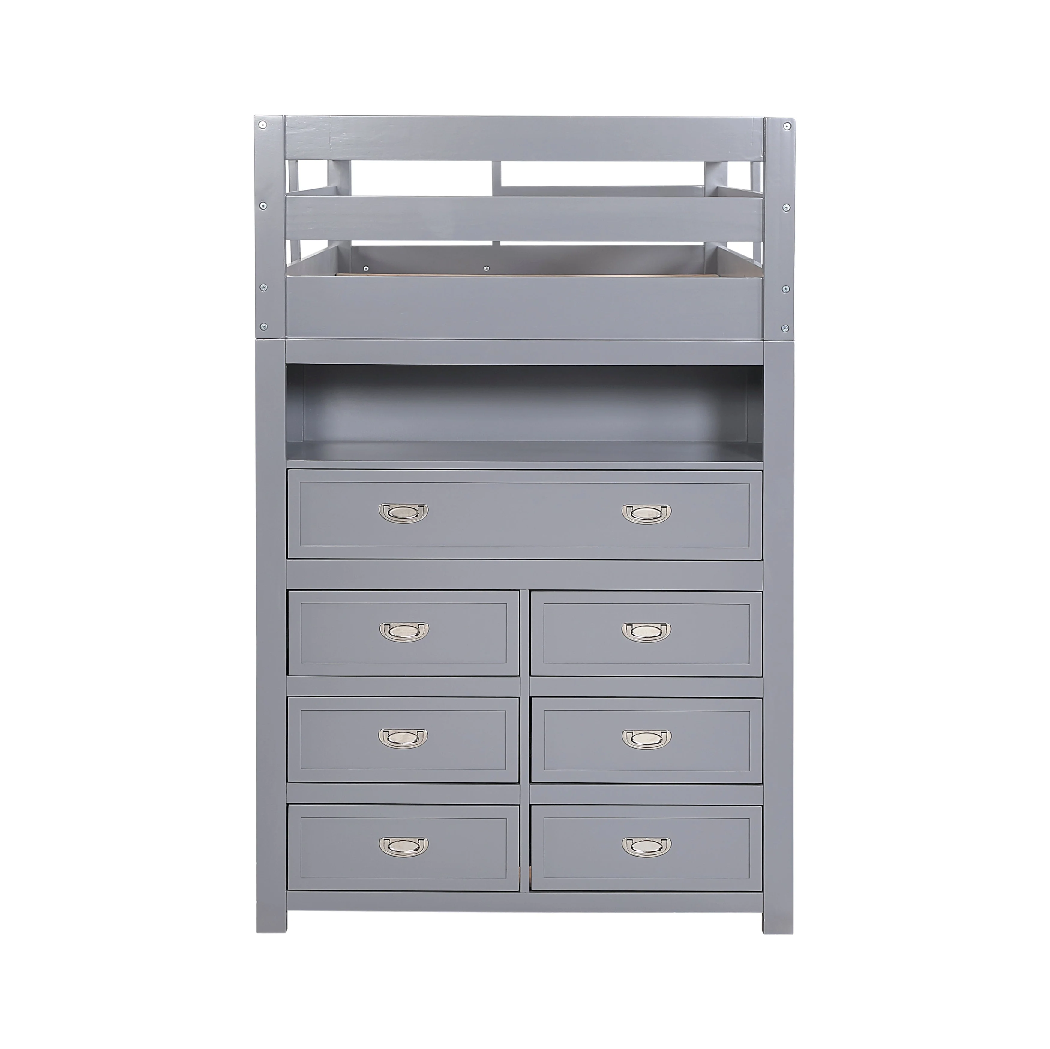 Sloane Gray Twin/Full Loft Bunk Bed with Chest and Hidden Desk - Image 28