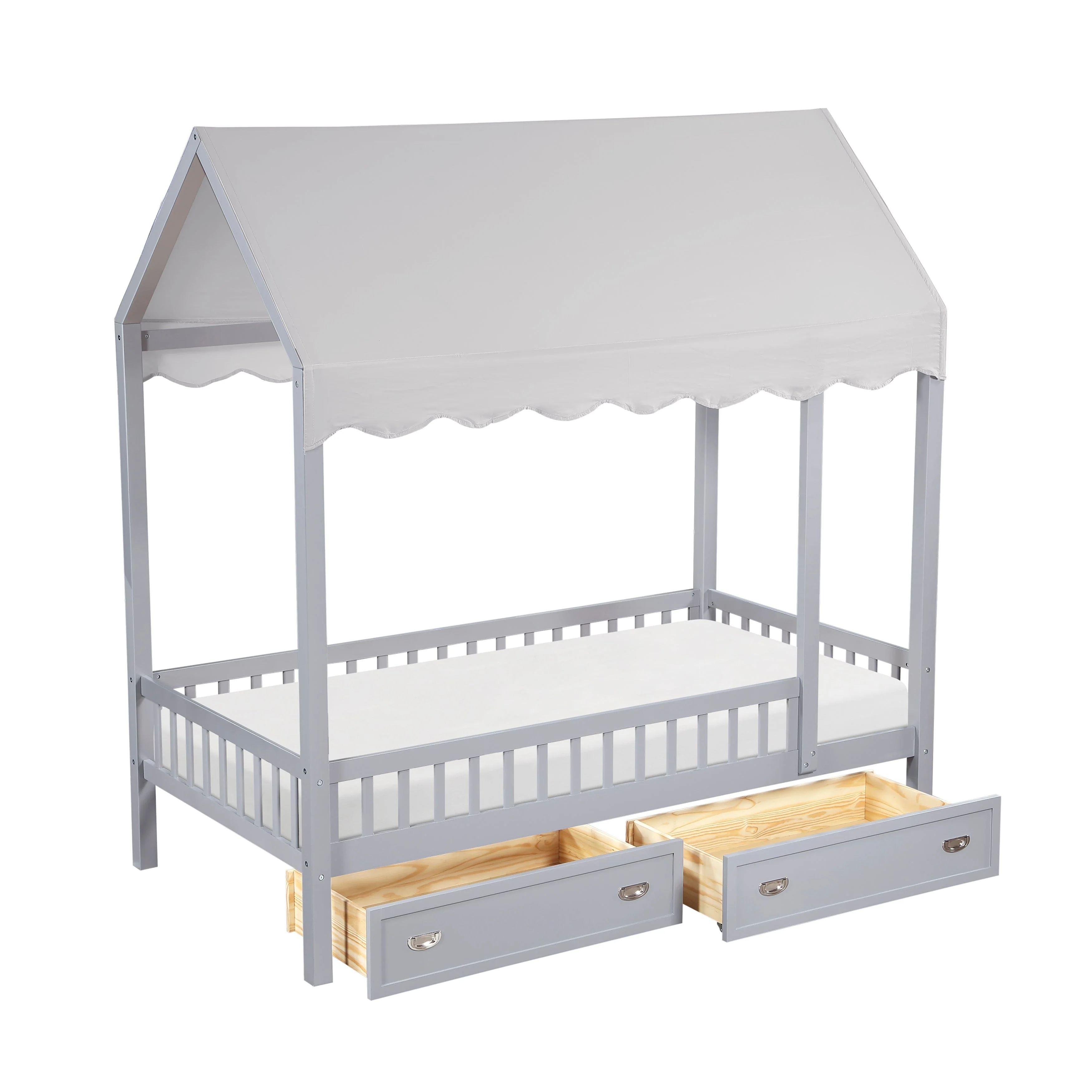 Sloane Gray Twin/Full Loft Bunk Bed with Chest and Hidden Desk - Image 43