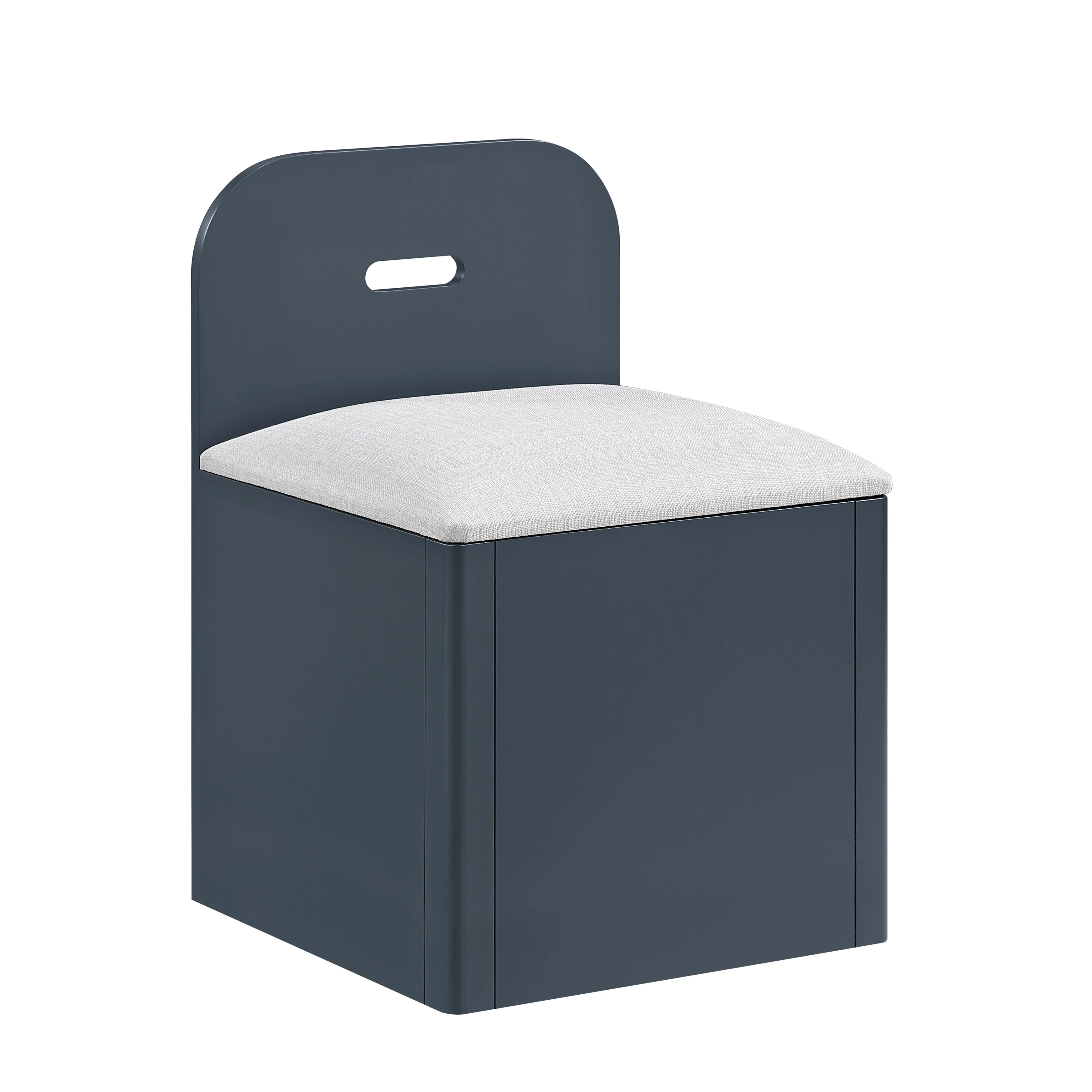 Sloane Navy Blue Full Bookcase Bed with Hidden Desk, Stool and Storage Bench - Image 24
