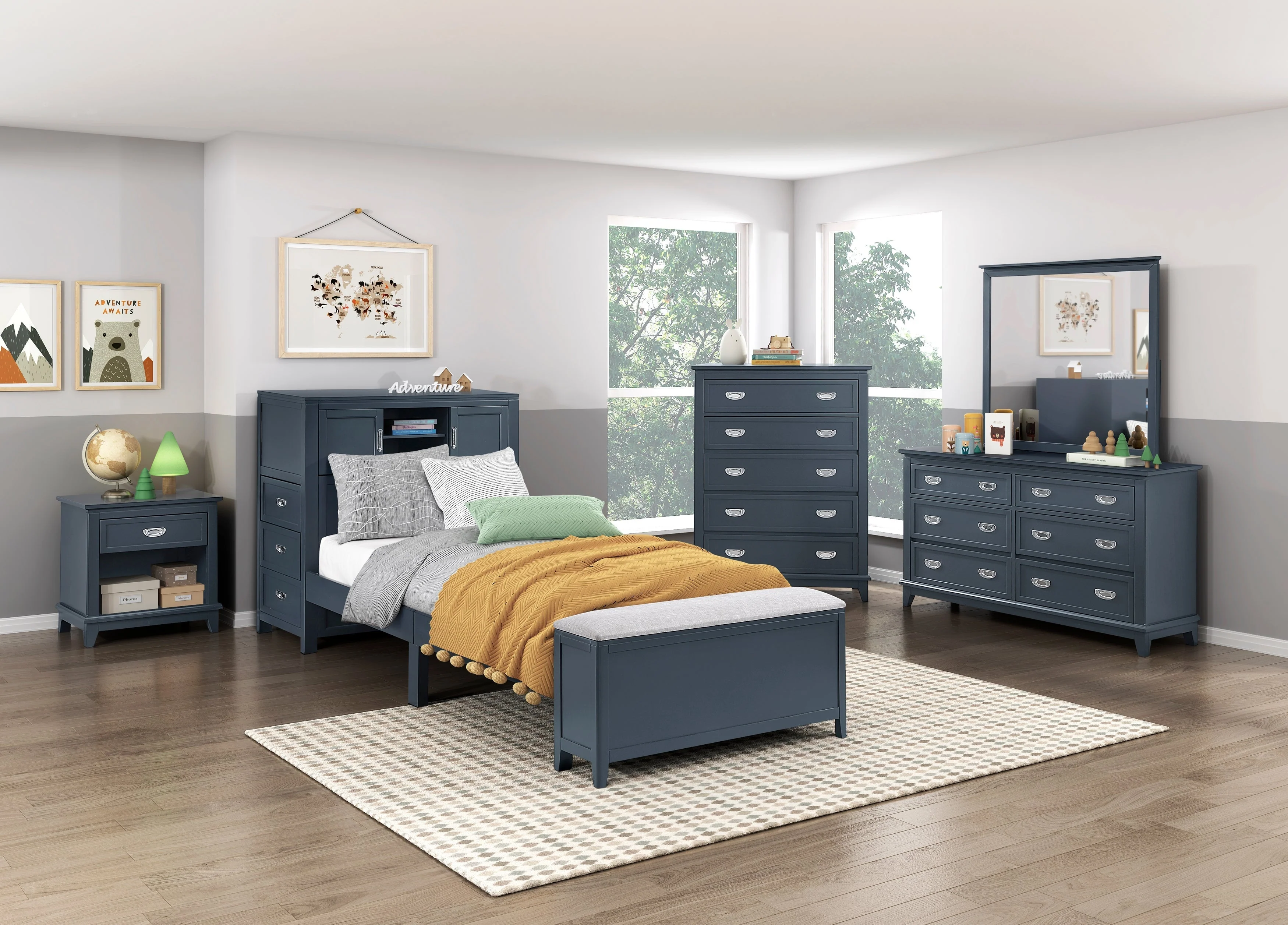 Sloane Navy Blue Night Stand - Image 17