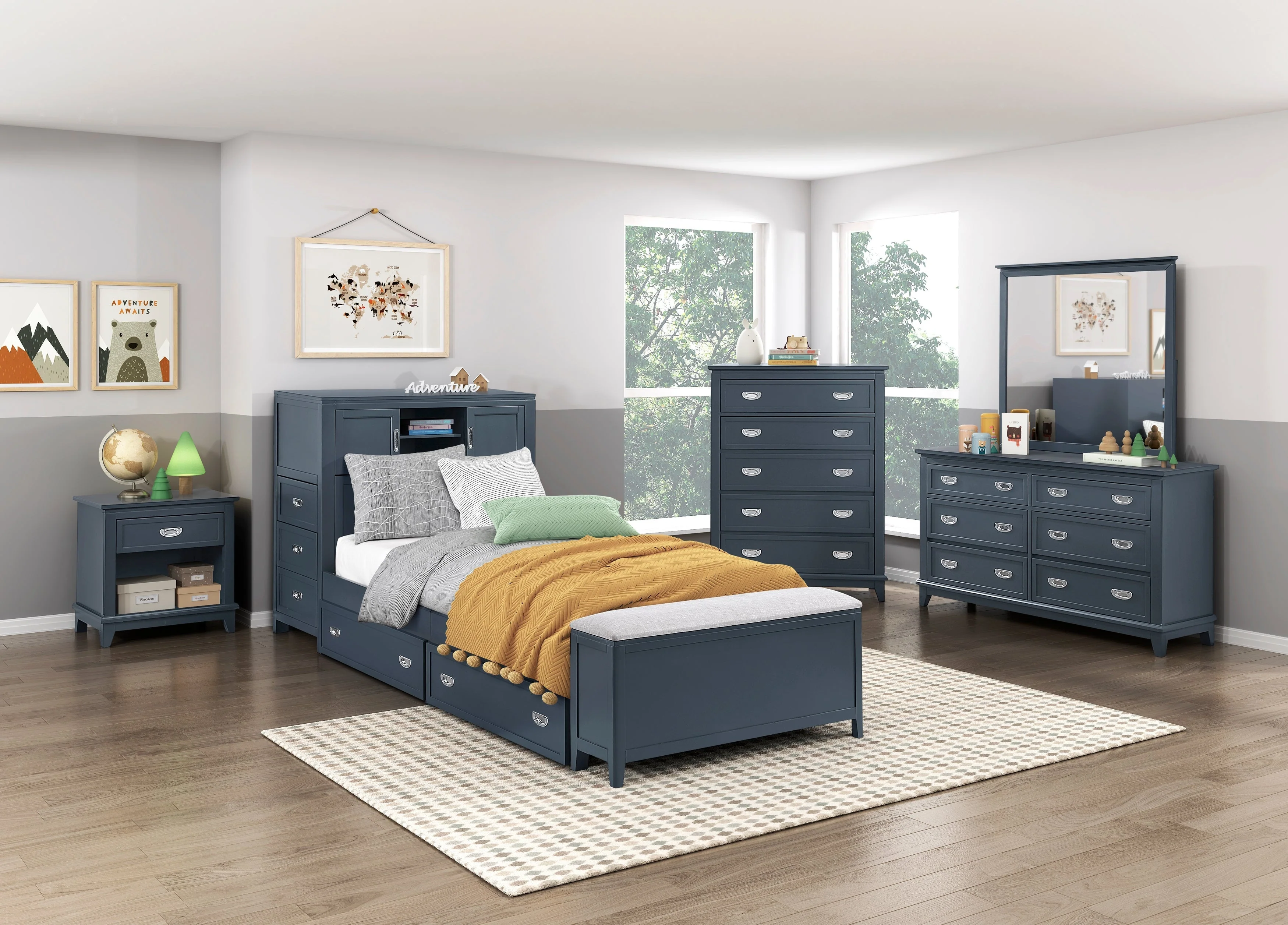 Sloane Navy Blue Night Stand - Image 18