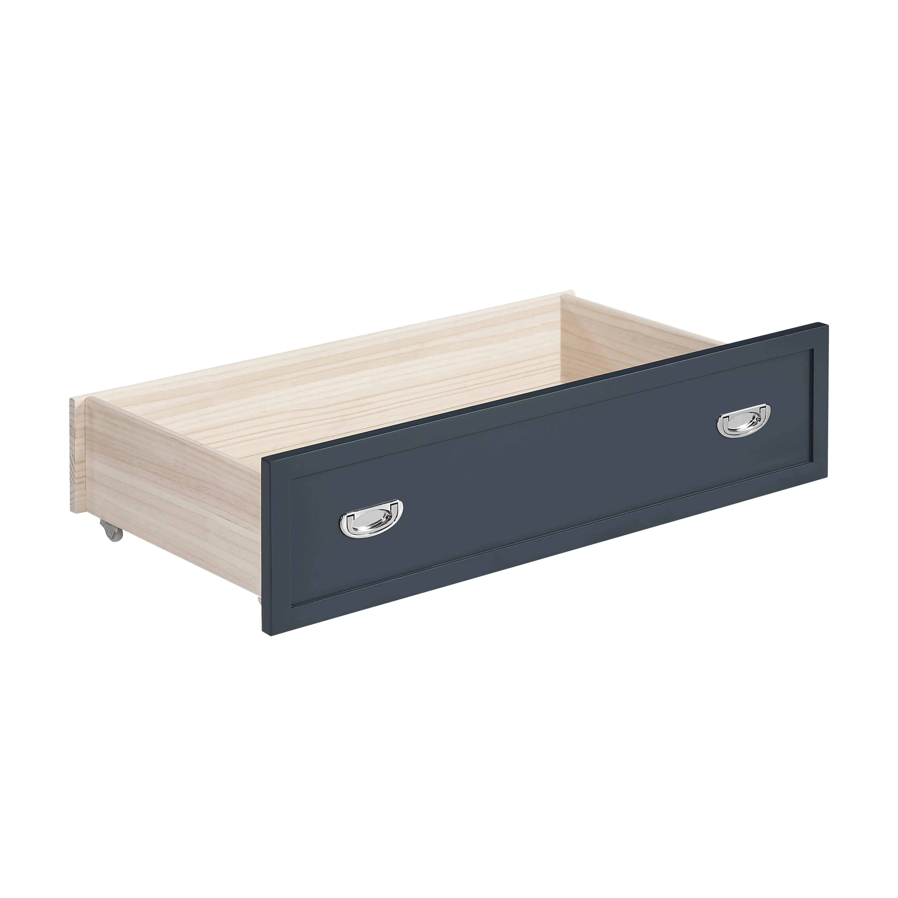 Sloane Navy Blue Twin Bookcase Bed with Hidden Desk, Stool and Storage Bench - Image 28