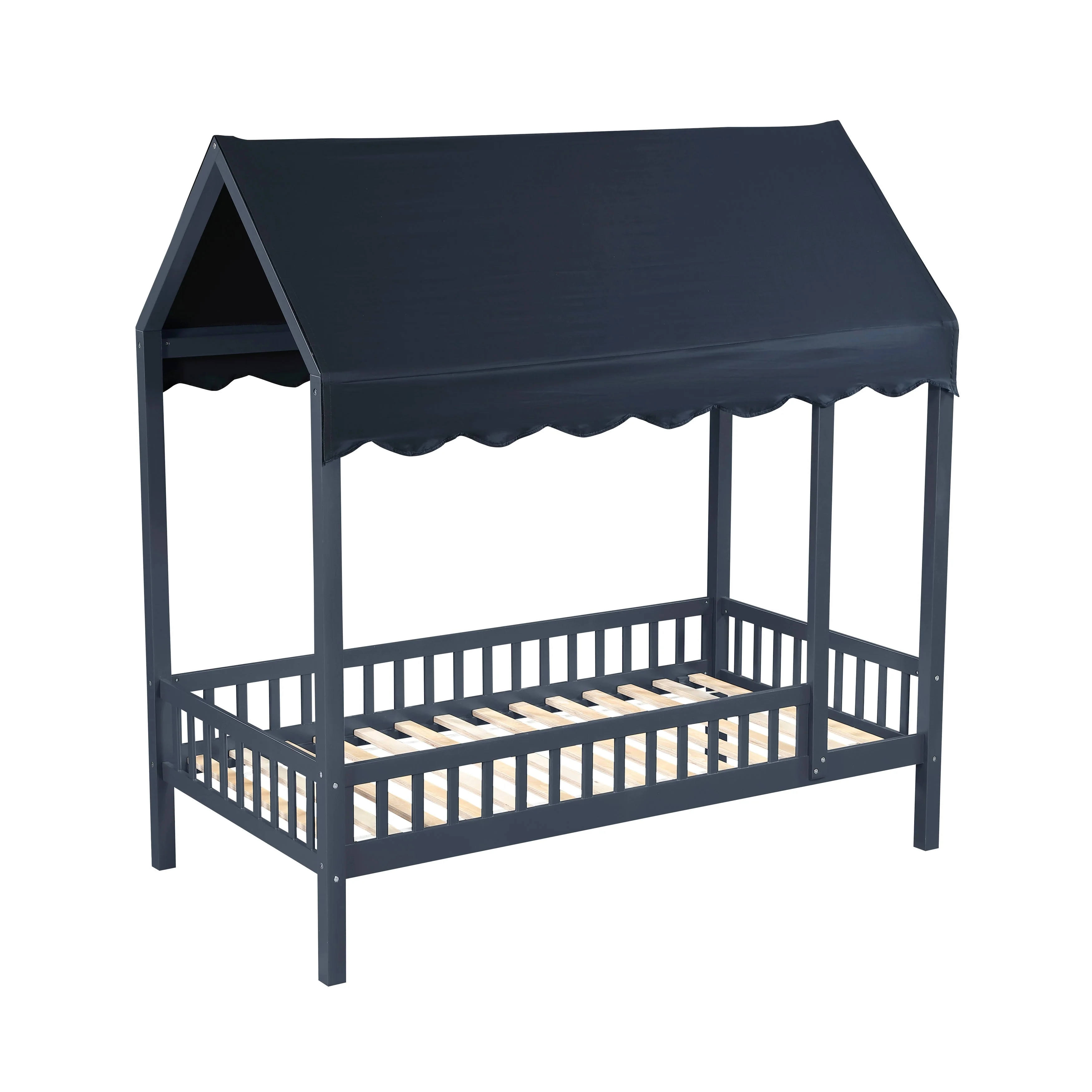 Sloane Navy Blue Twin Canopy Platform Bed - Image 2