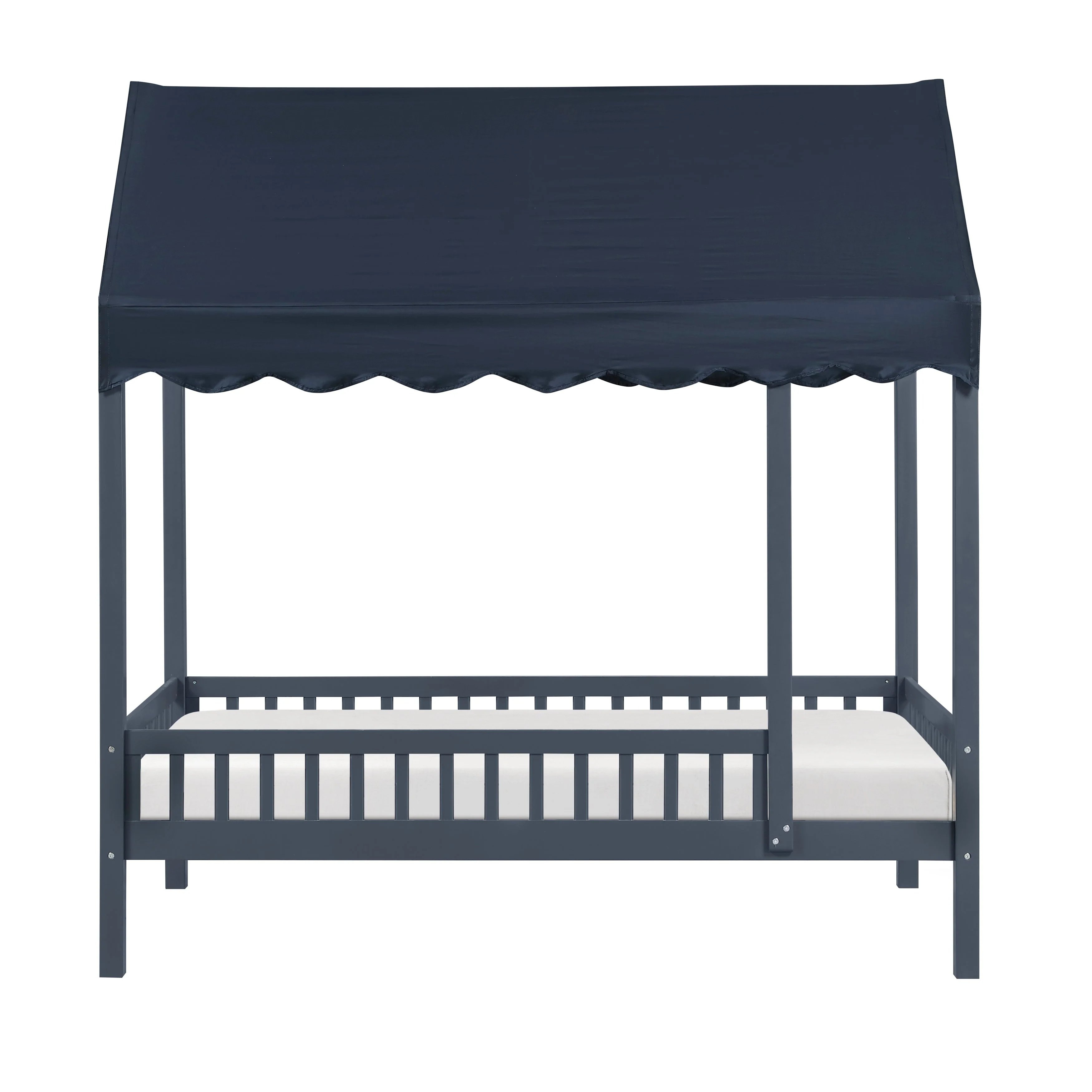 Sloane Navy Blue Twin Canopy Platform Bed - Image 3
