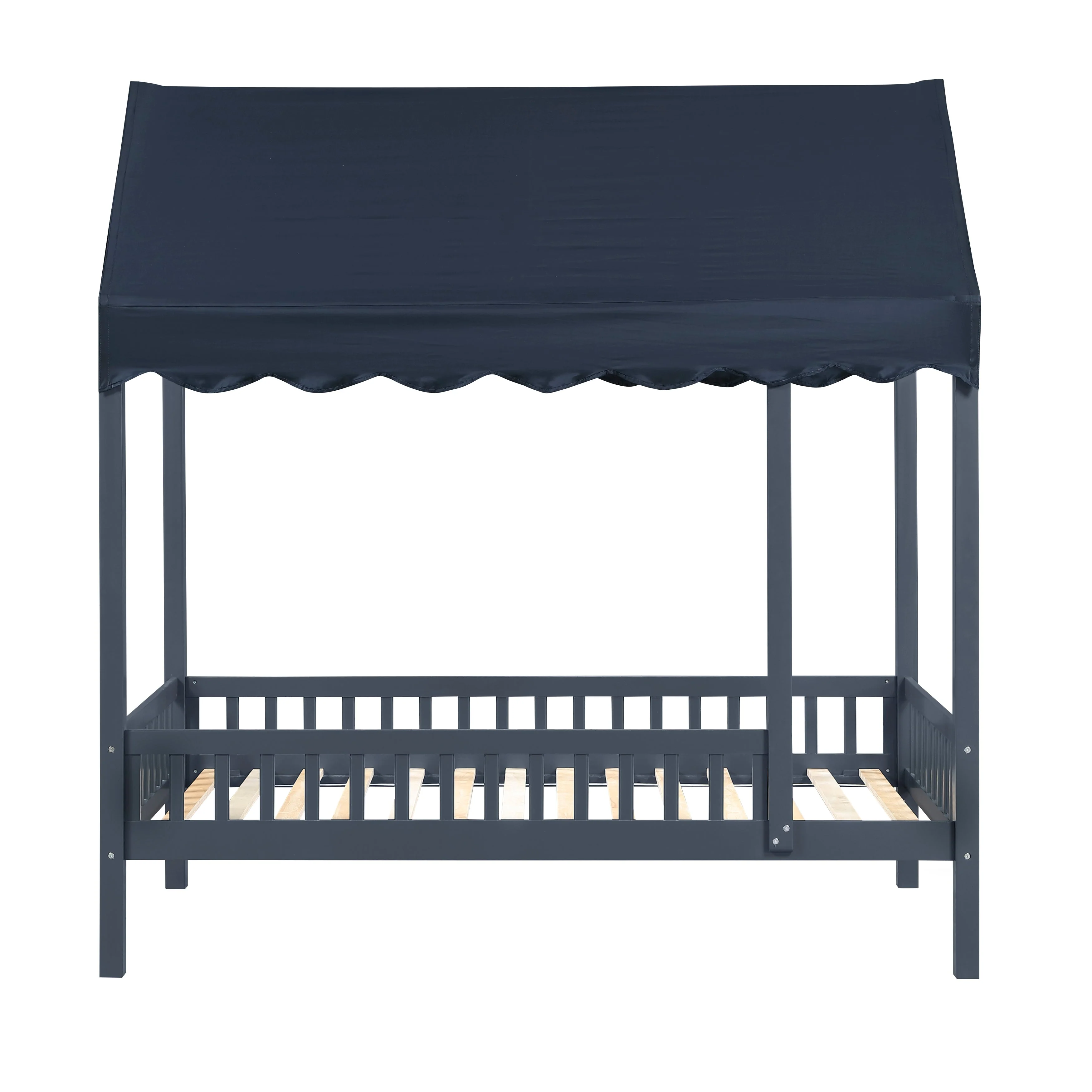 Sloane Navy Blue Twin Canopy Platform Bed - Image 4