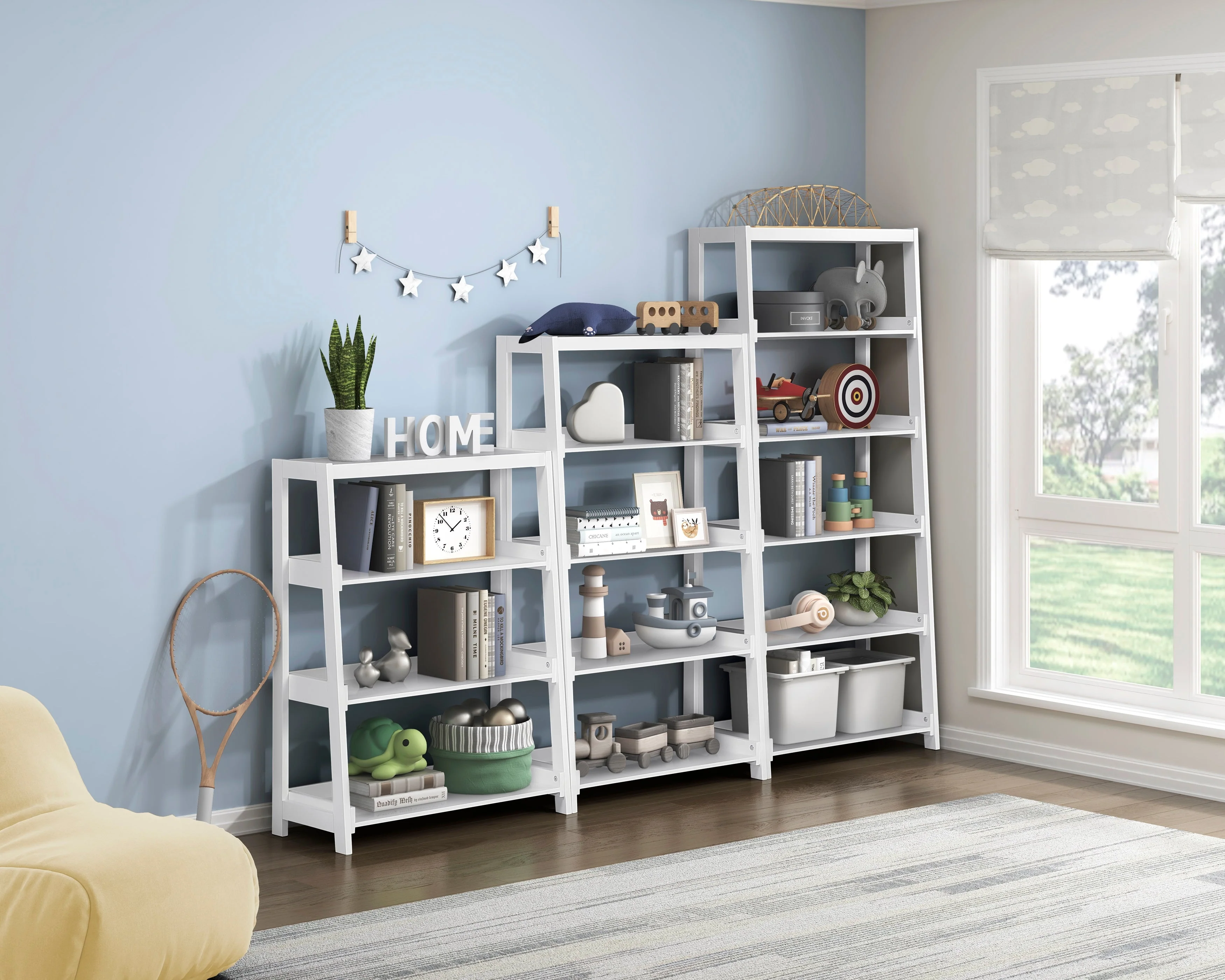 Sloane White Bookcase with 5 Fixed Shelves - Image 3