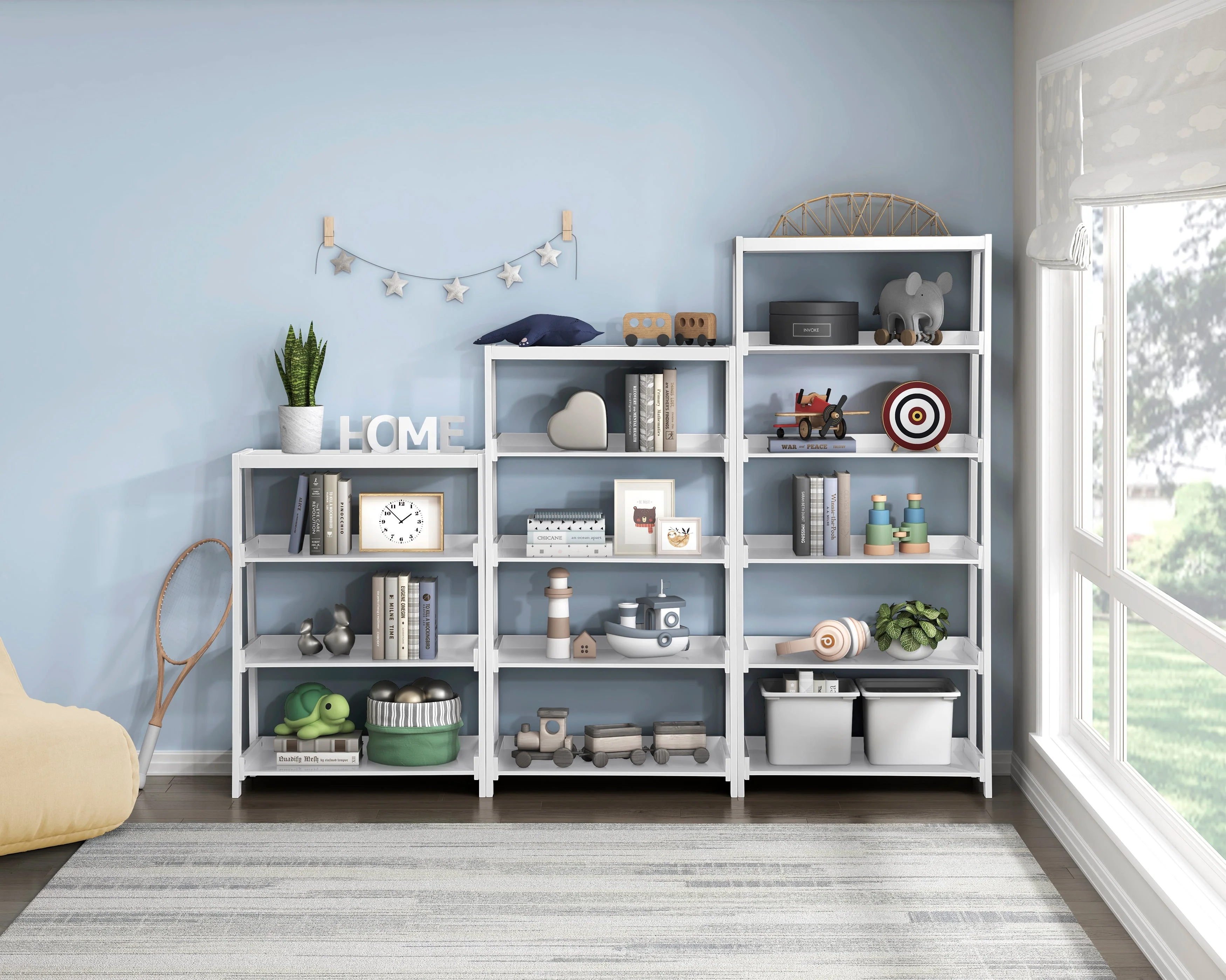 Sloane White Bookcase with 5 Fixed Shelves - Image 4
