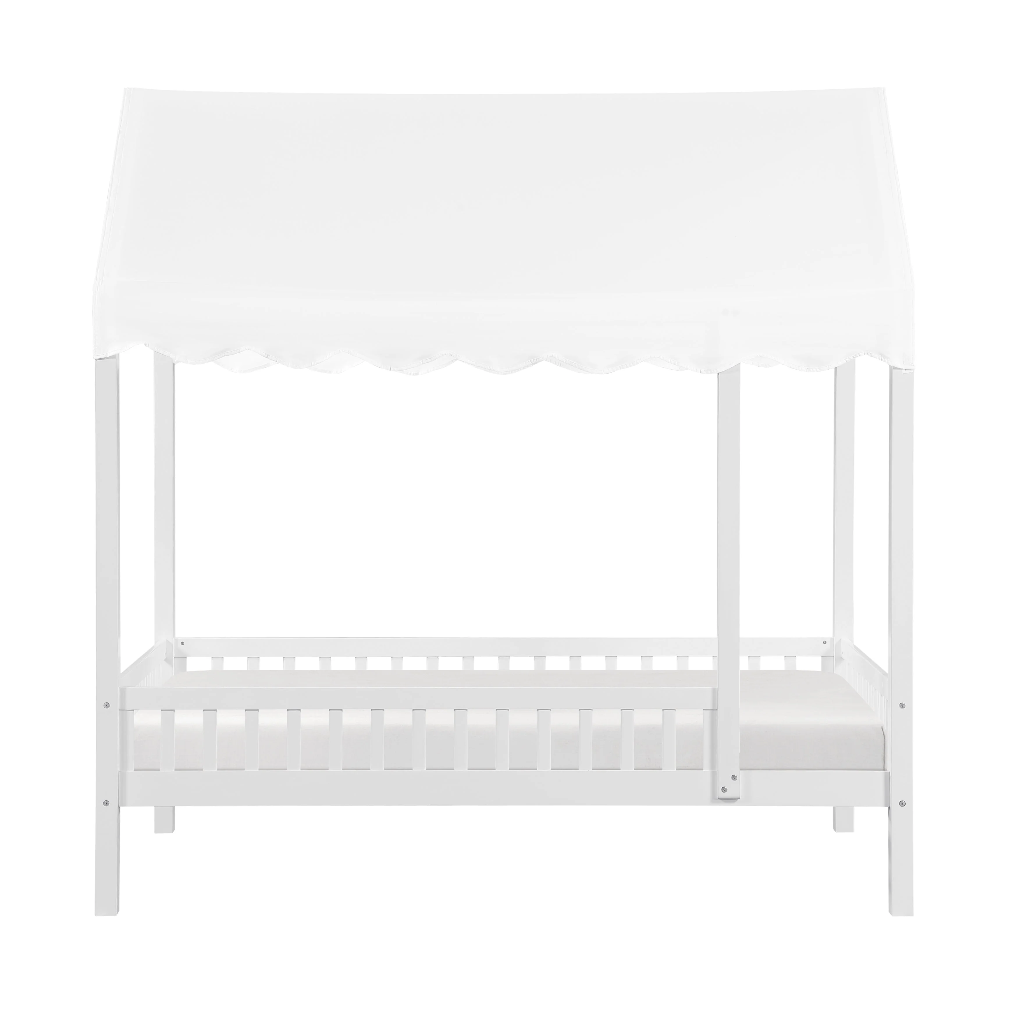 Sloane White Twin Canopy Platform Bed - Image 3