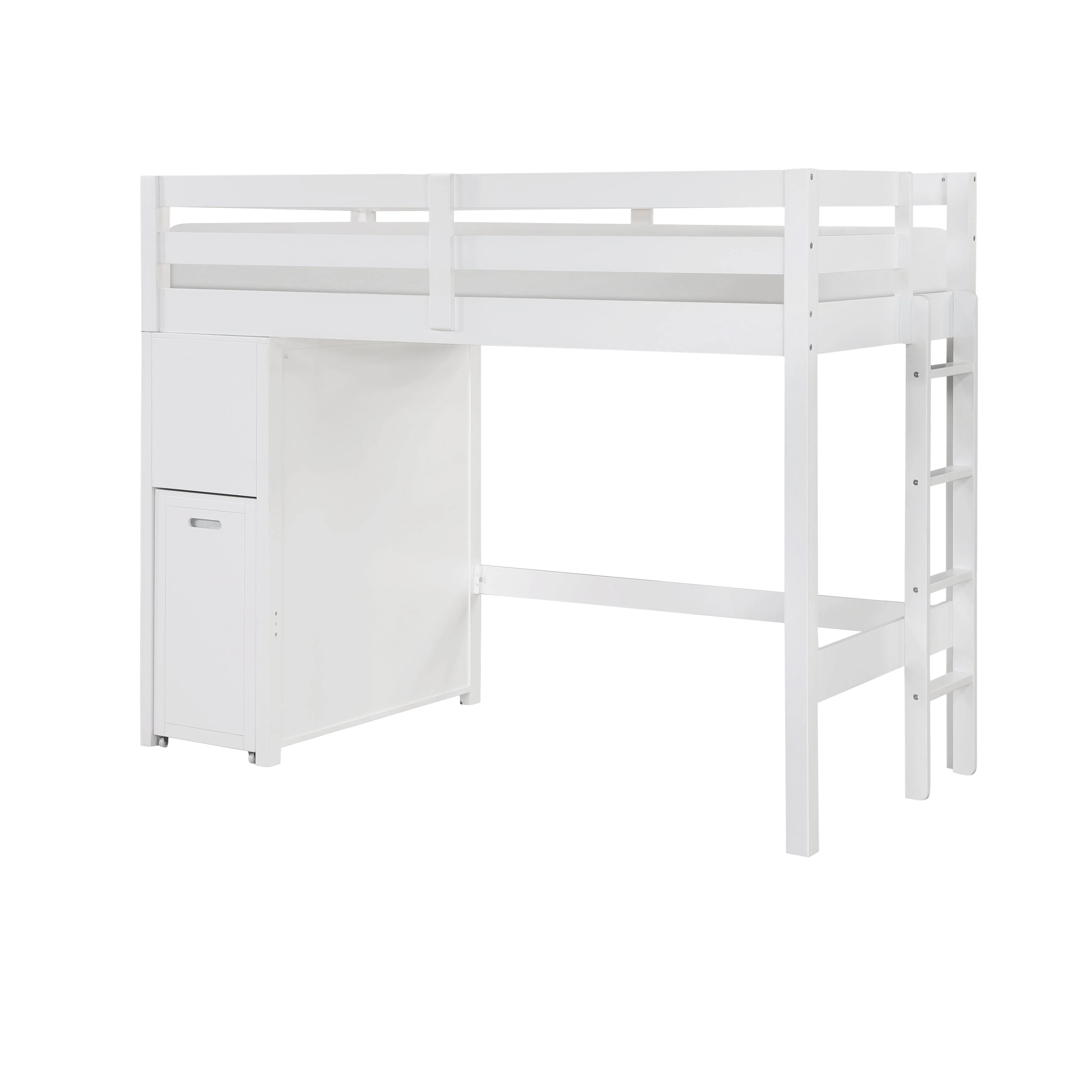 Sloane White Twin/Full Loft Bunk Bed with Chest and Hidden Desk - Image 15