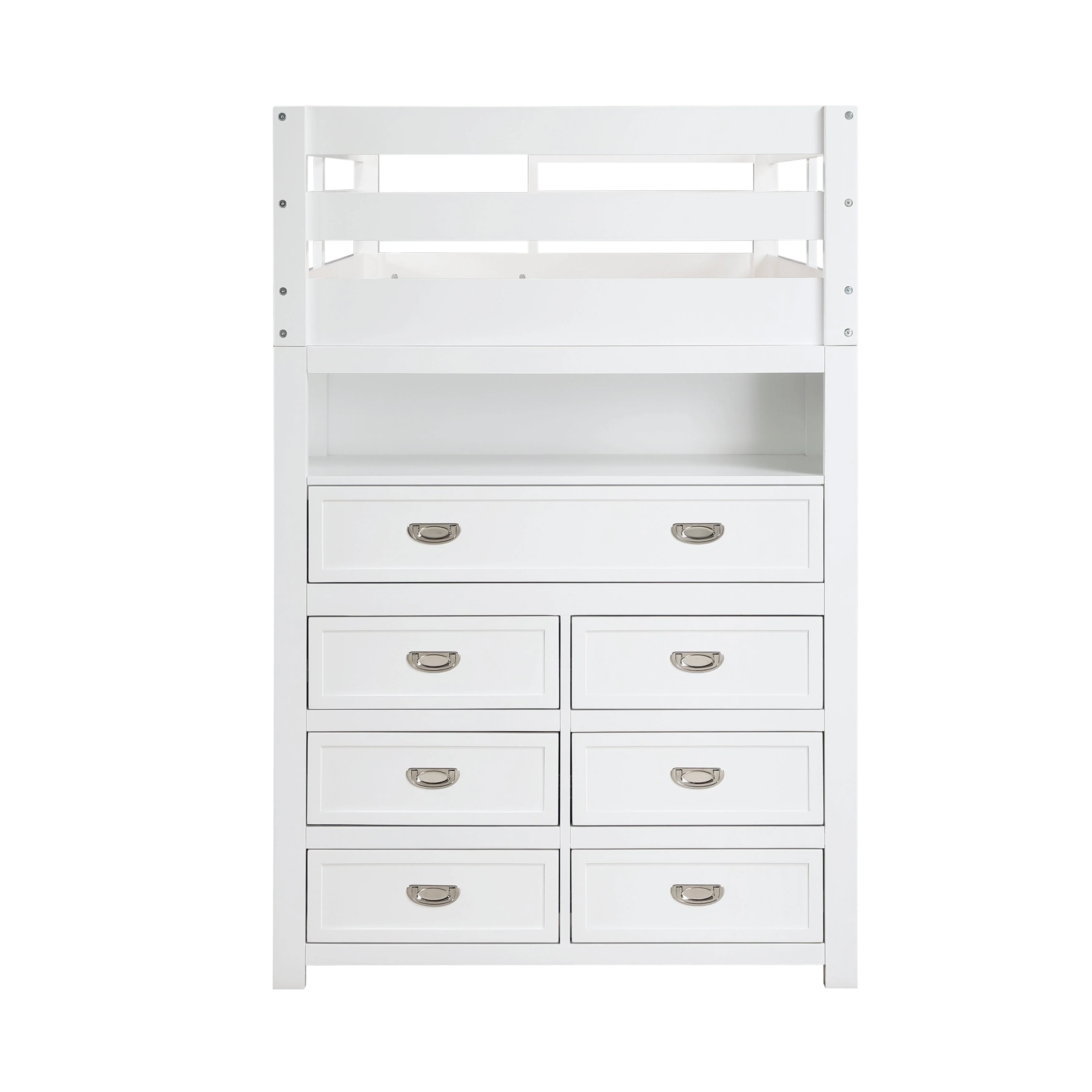 Sloane White Twin/Full Loft Bunk Bed with Chest and Hidden Desk - Image 27