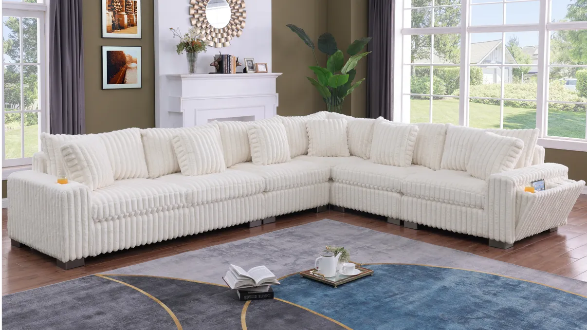 Snuggle Station Cream Sectional - Image 4