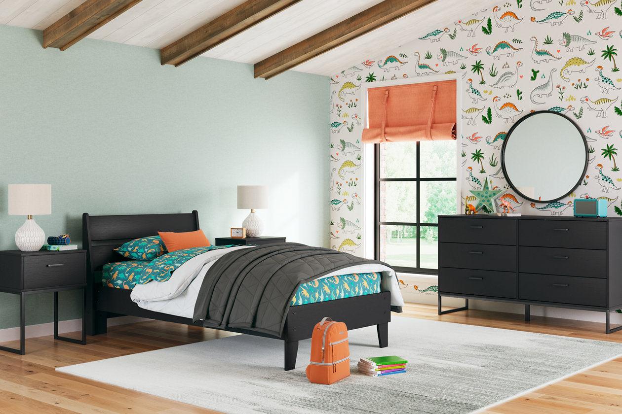 Socalle Black Twin Panel Platform Bed - Image 10