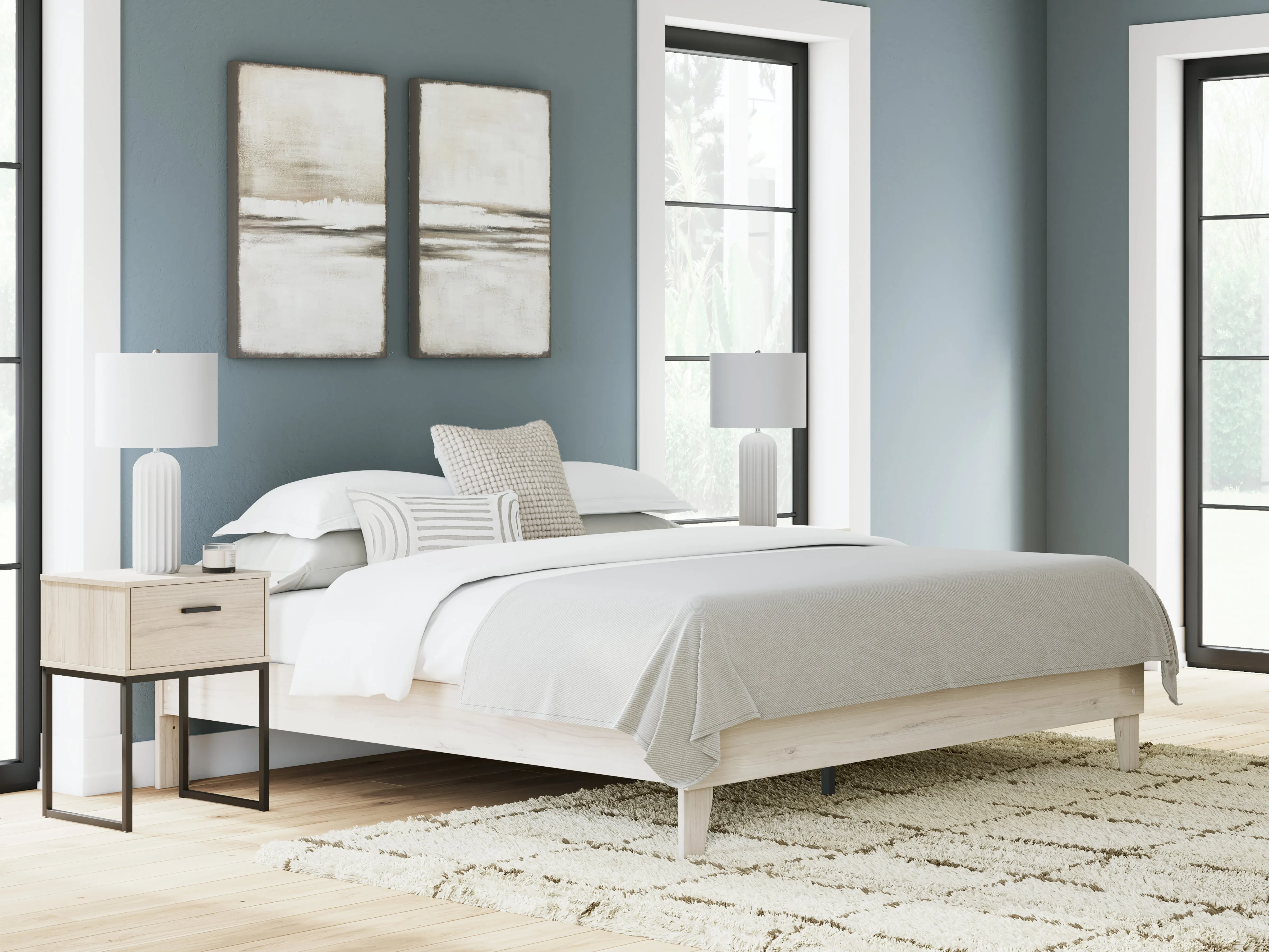 Socalle Light Natural King Platform Bed