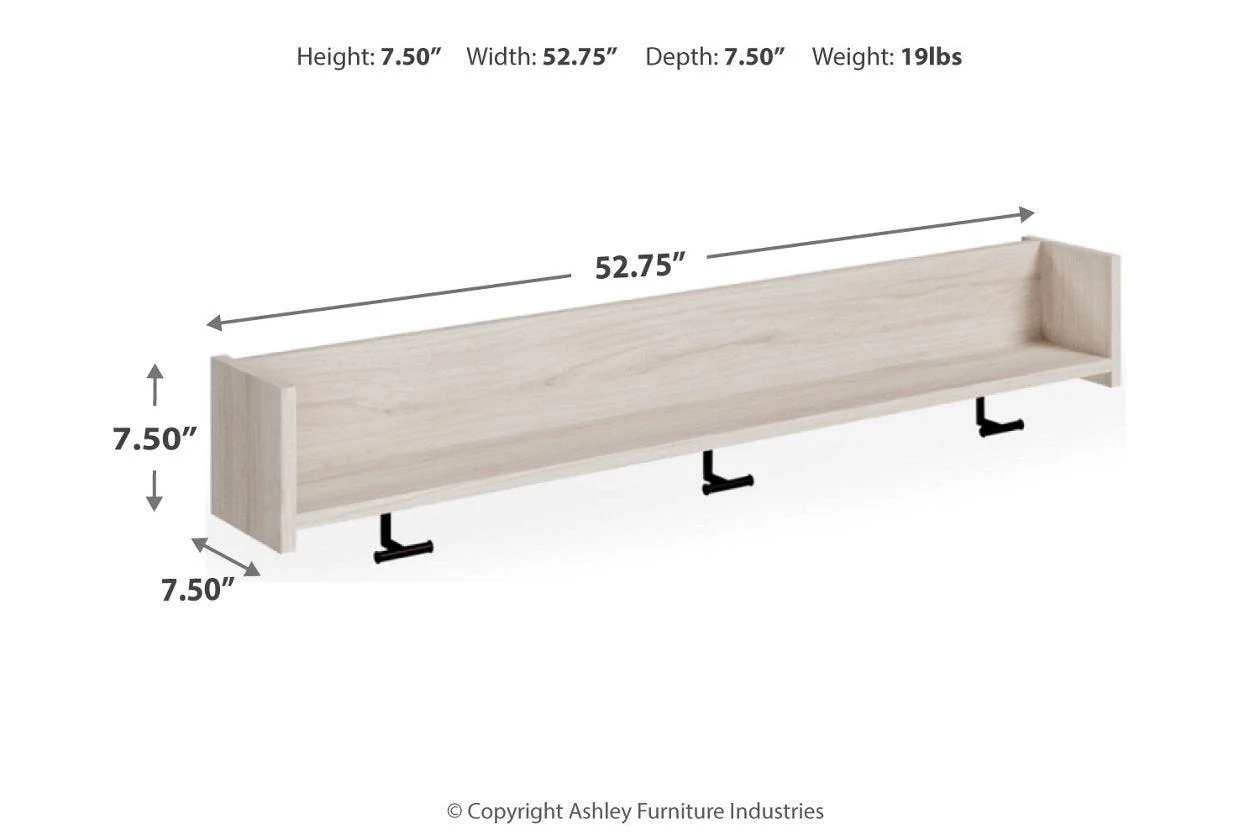 Socalle Light Natural Wall Mounted Coat Rack with Shelf - Image 5