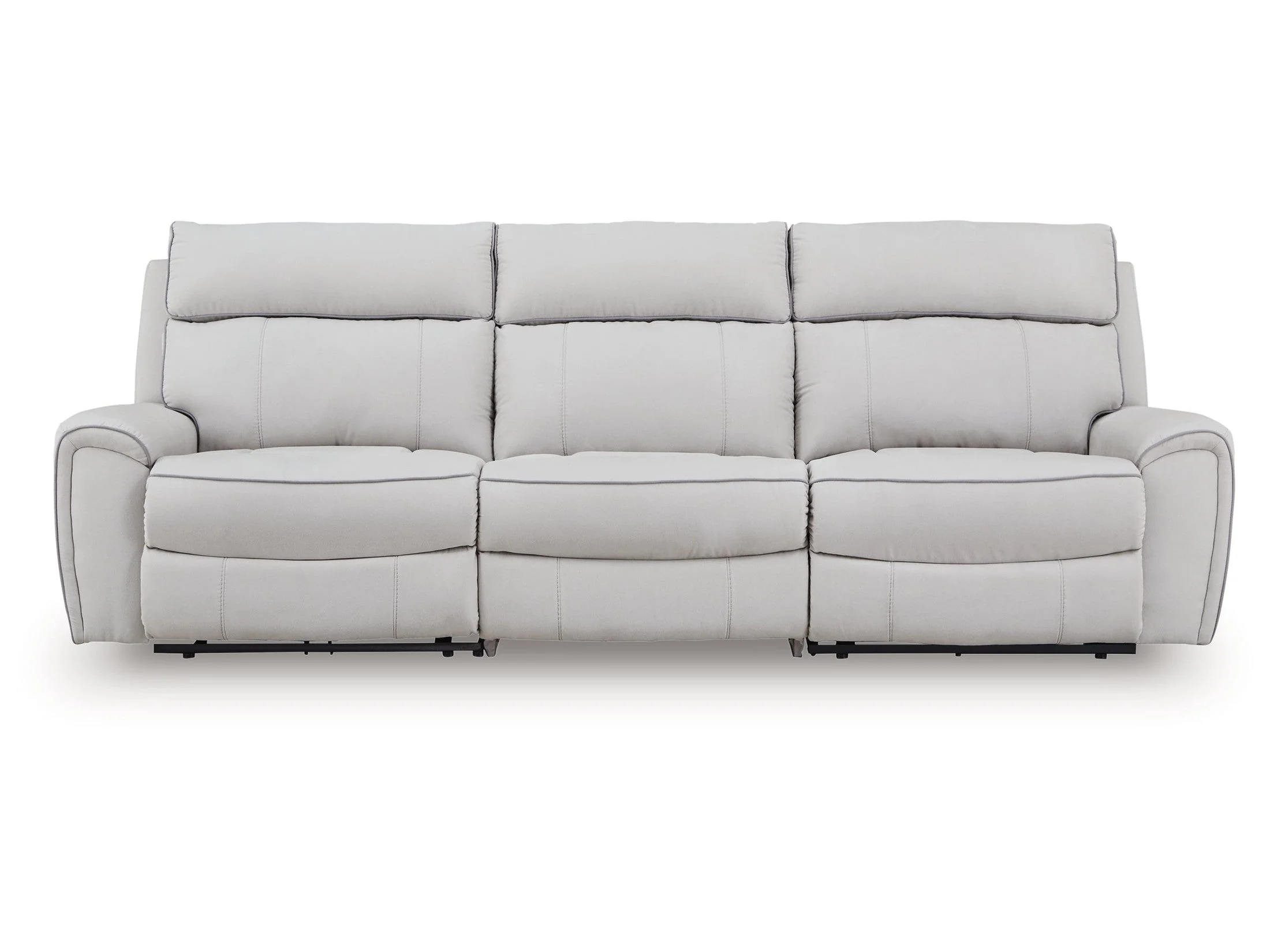 Social Pointe Pearl/Ash 3-Piece Dual Power Reclining Modular Sofa - Image 2