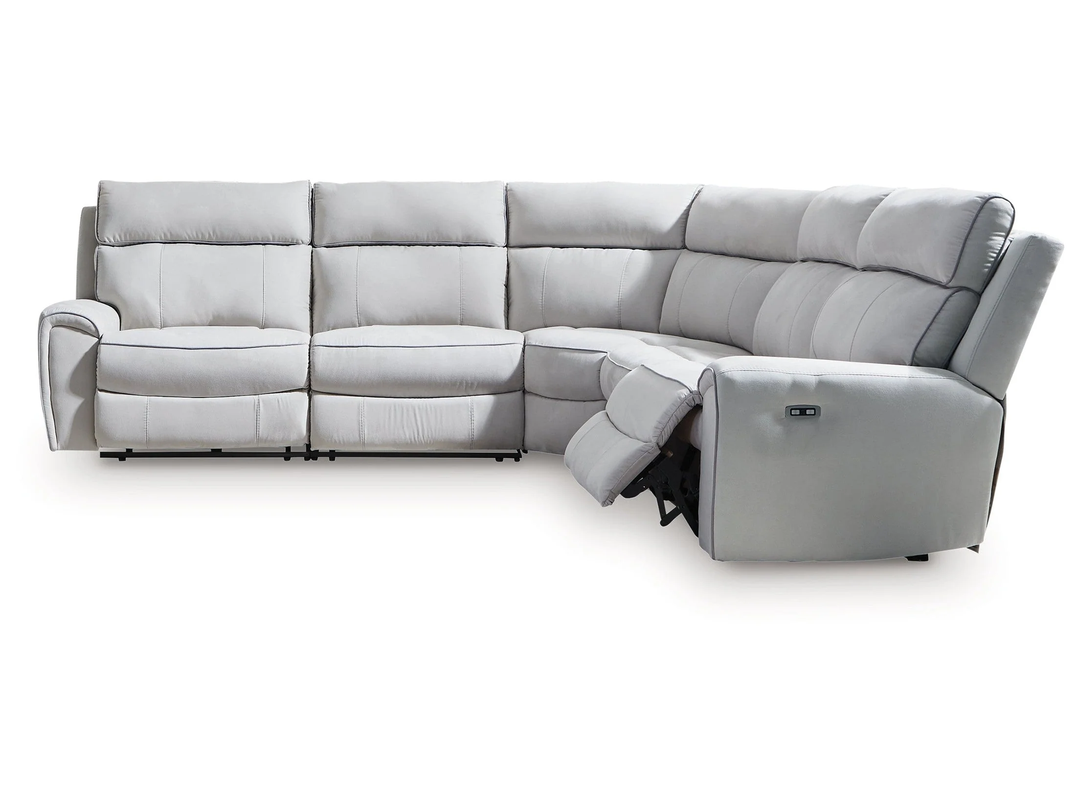 Social Pointe Pearl/Ash 5-Piece Dual Power Reclining Modular Sectional - Image 2