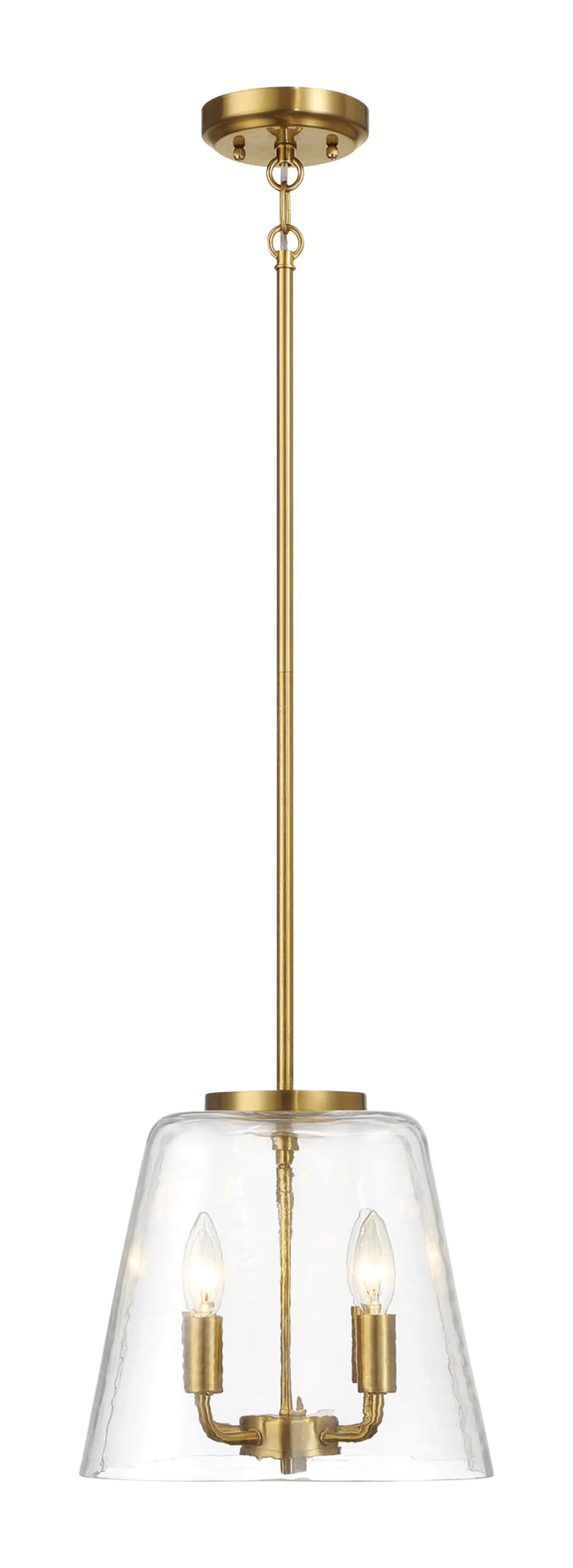 Soiree Four Candle Lights Pendant With Clear Glass - Satin Brass - Image 4
