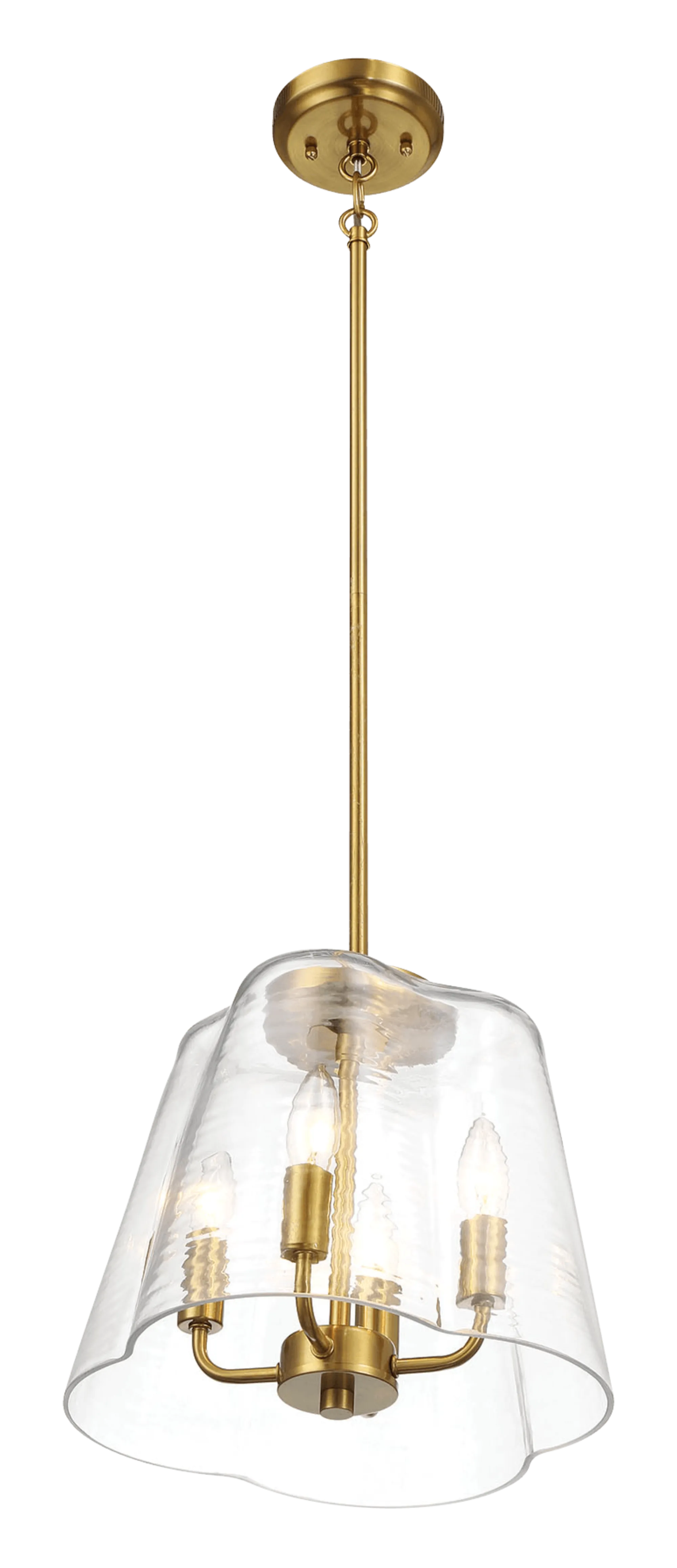Soiree Four Candle Lights Pendant With Clear Glass - Satin Brass - Image 5