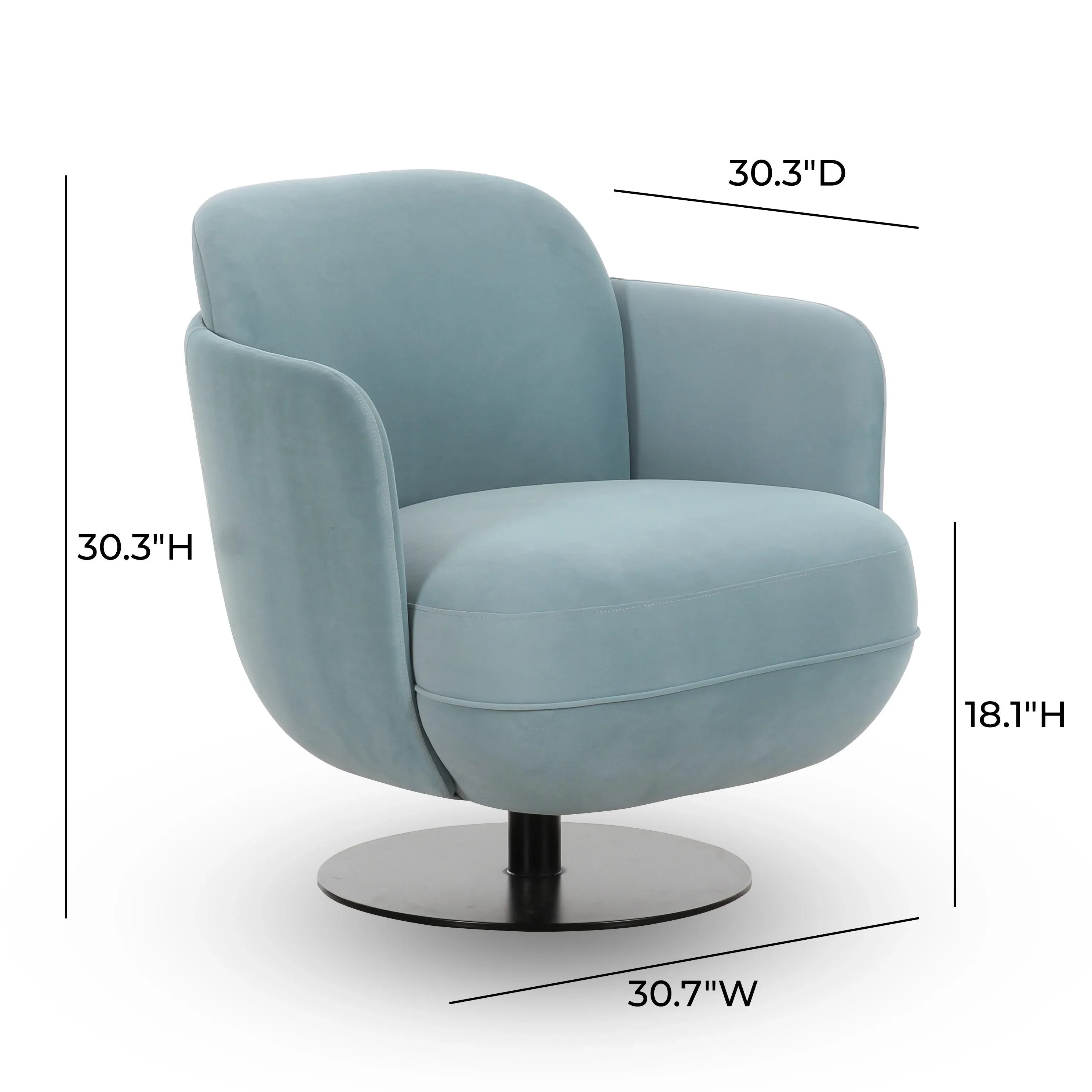 Solange Velvet Swivel Chair - Image 6