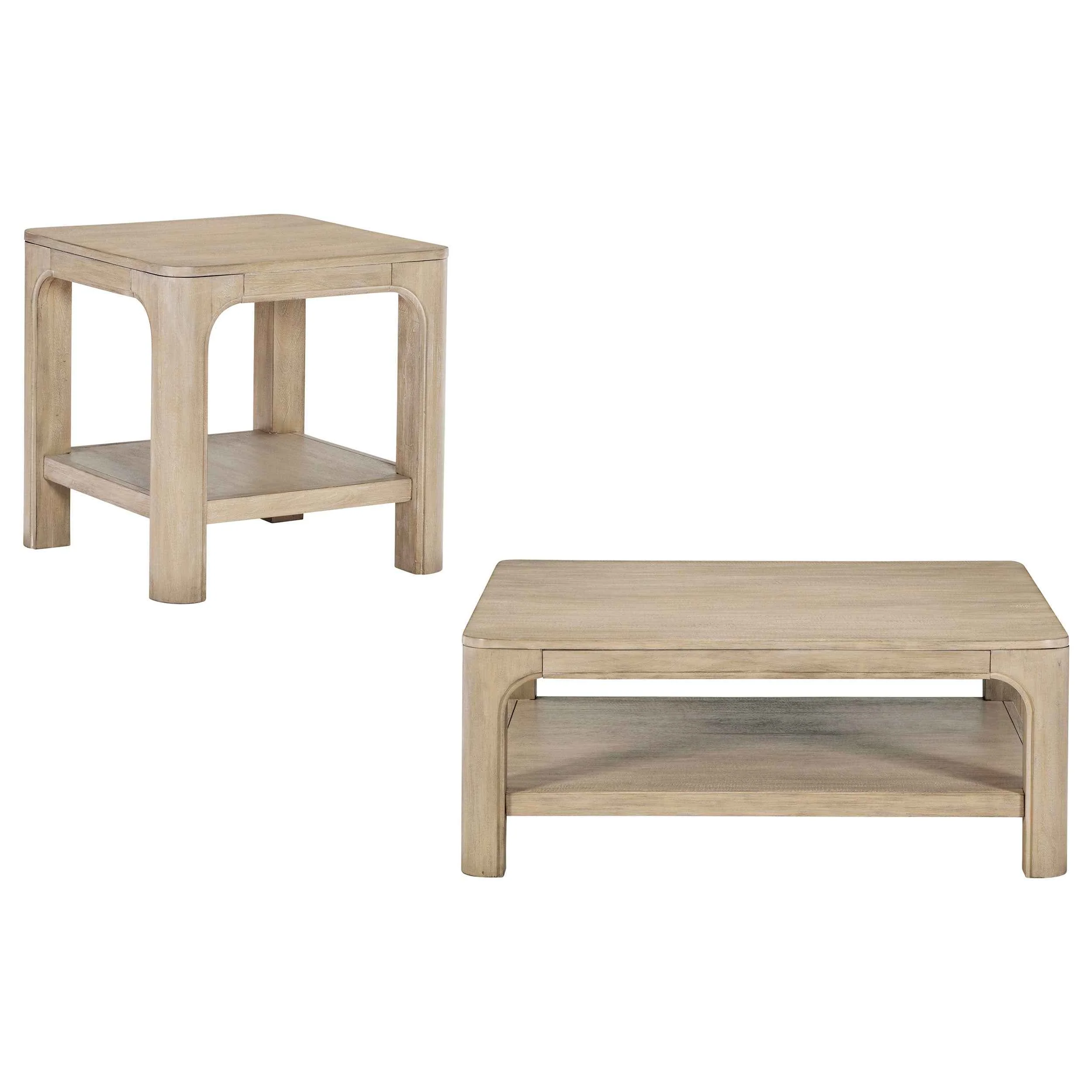 Solano Weathered Mango 2-piece Square Coffee Table Set - Image 2