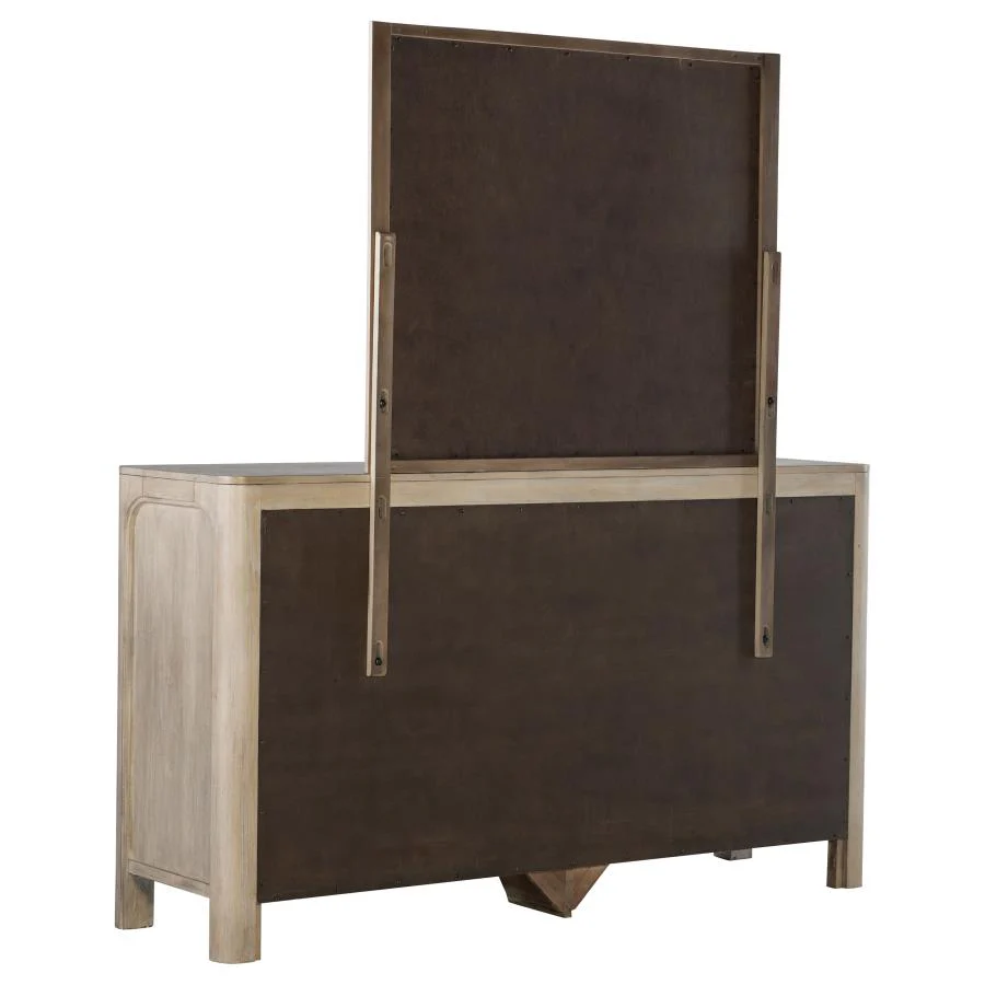 Solano Weathered Mango 9-drawer Bedroom Dresser with Mirror - Image 6