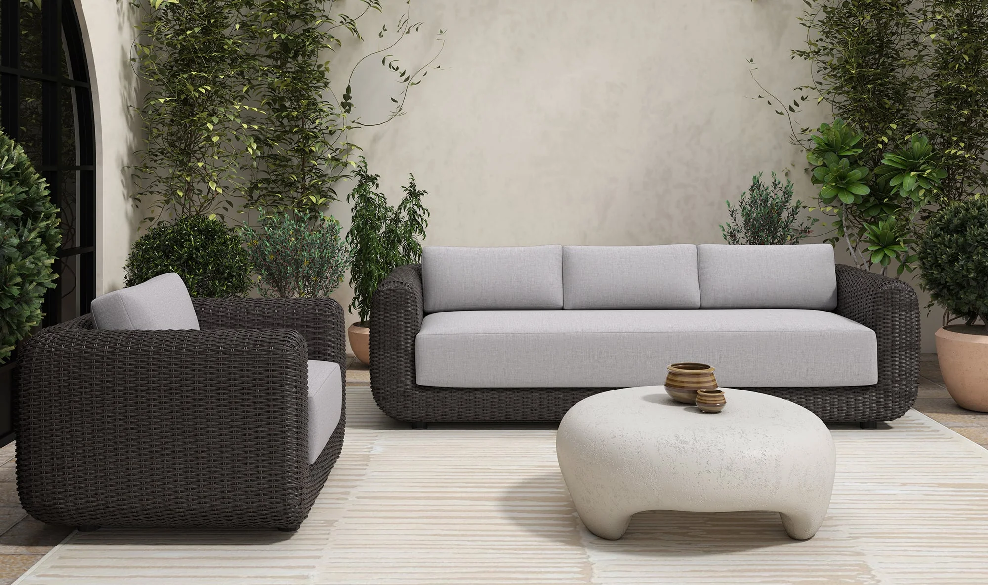 Soma Outdoor Sofa Dark Brown - Image 6