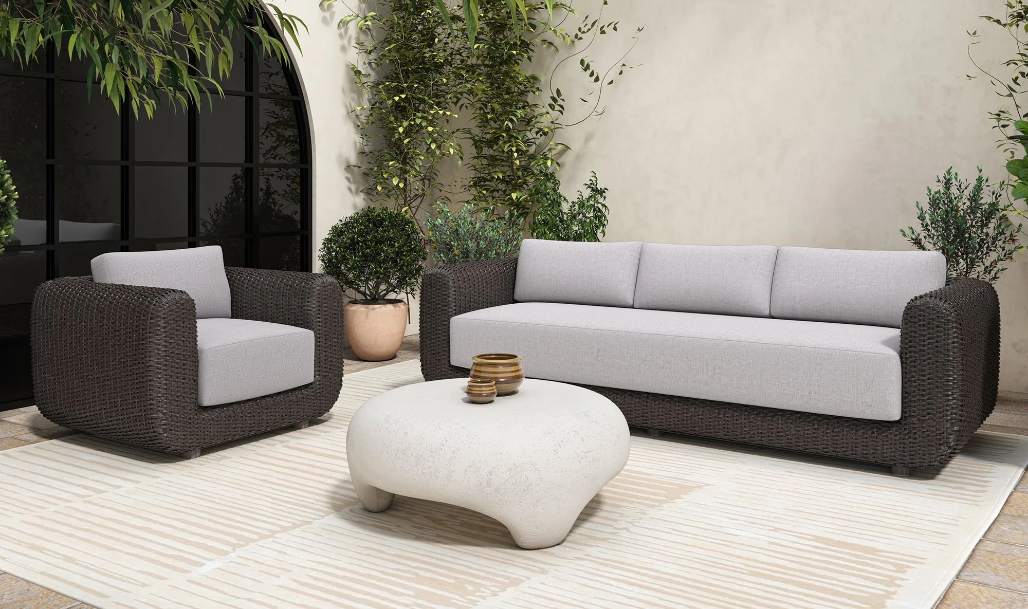 Soma Outdoor Sofa Dark Brown - Image 7