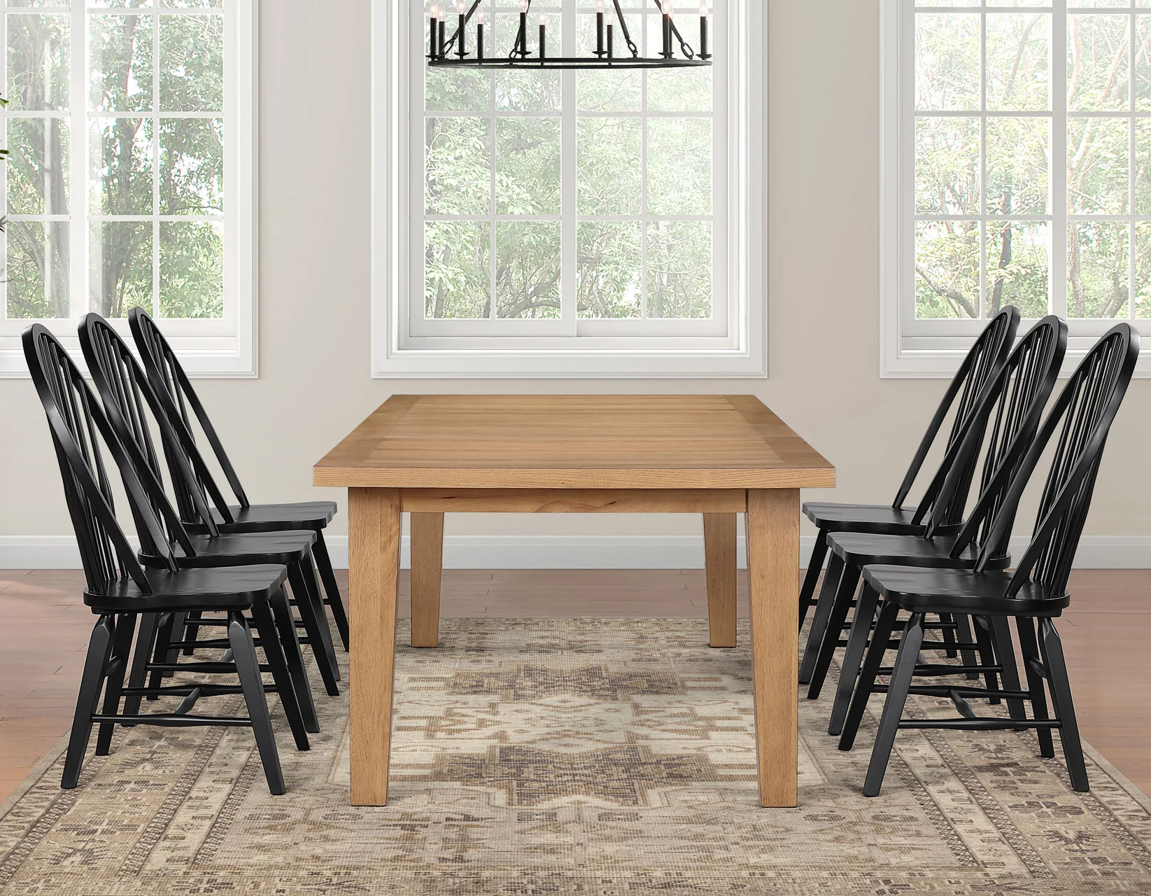 Sommerset Antique 5-Piece 64-96″ Windsor Dining Set - Image 3