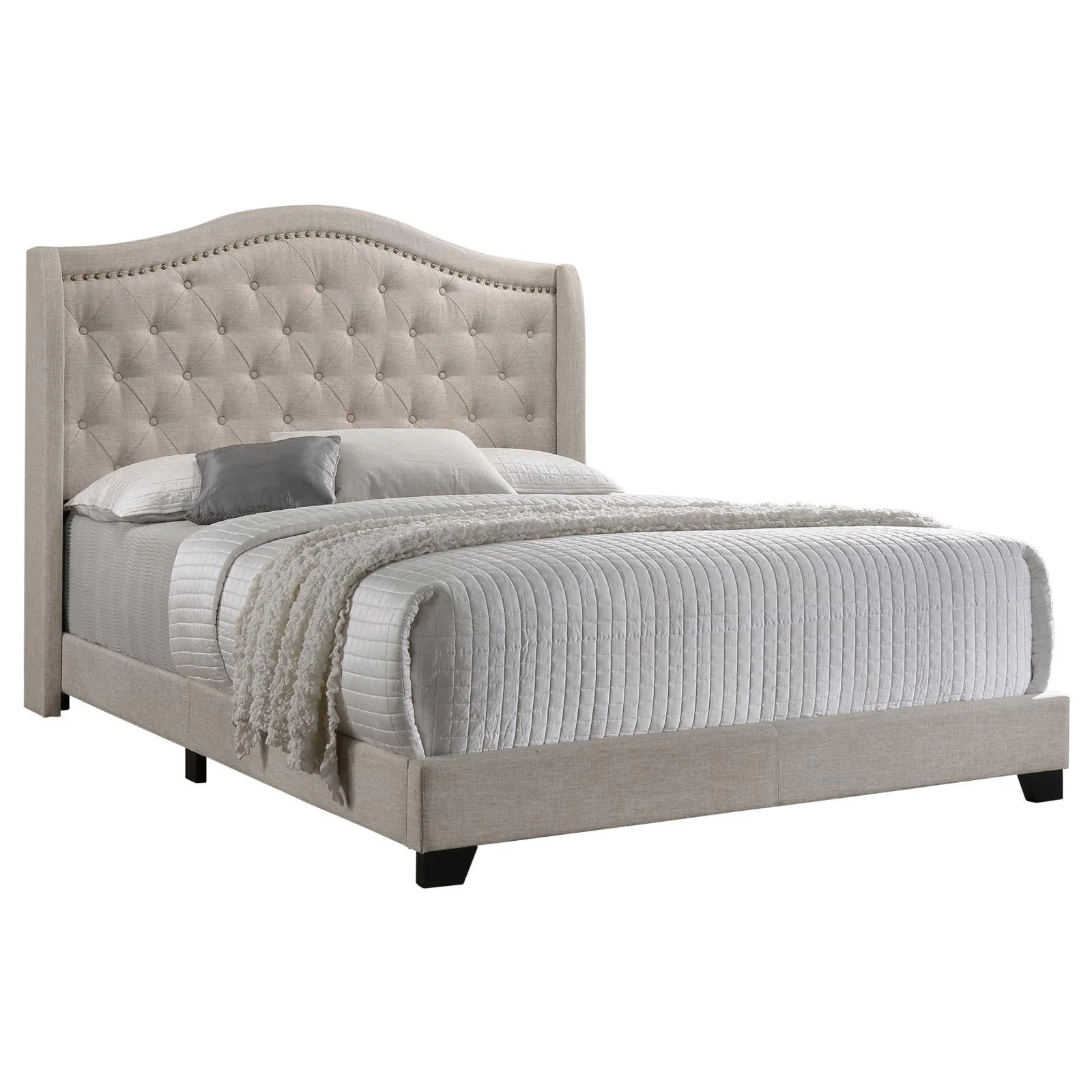 Sonoma Beige Camel Back Queen Bed - Image 2