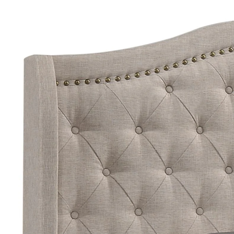 Sonoma Beige Camel Back Queen Bed - Image 5