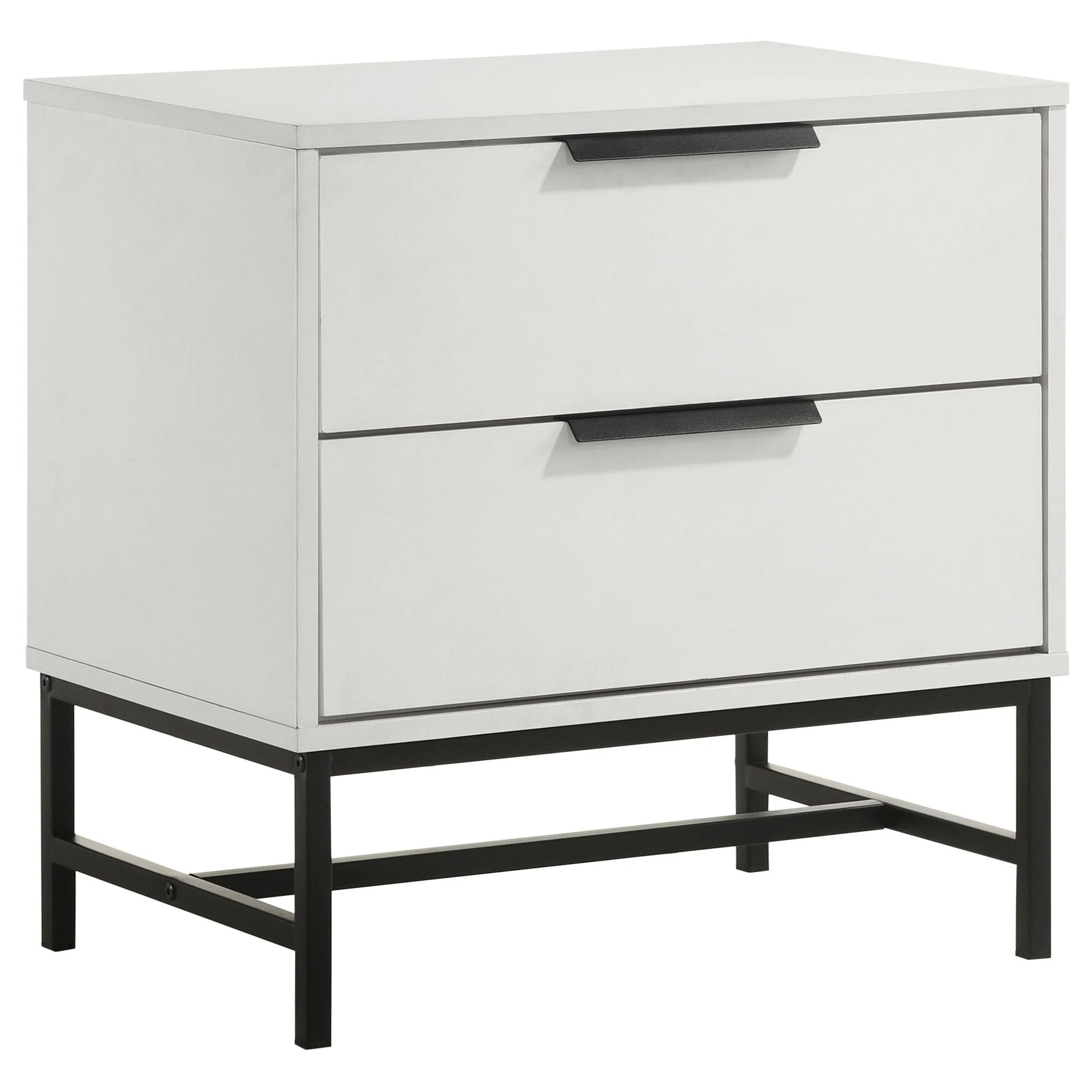 Sonora White 2-drawer Nightstand Bedside Table - Image 3