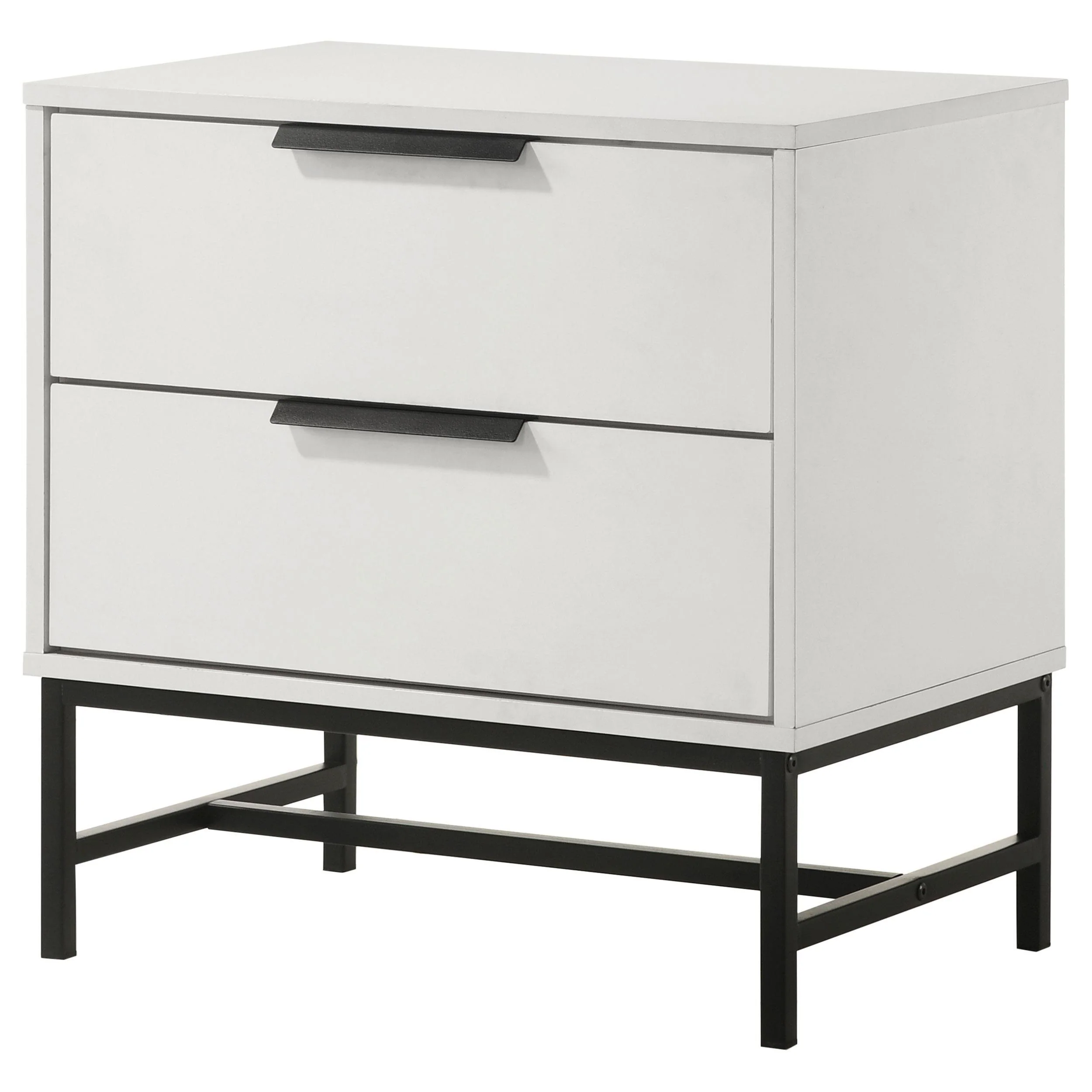 Sonora White 2-drawer Nightstand Bedside Table - Image 4