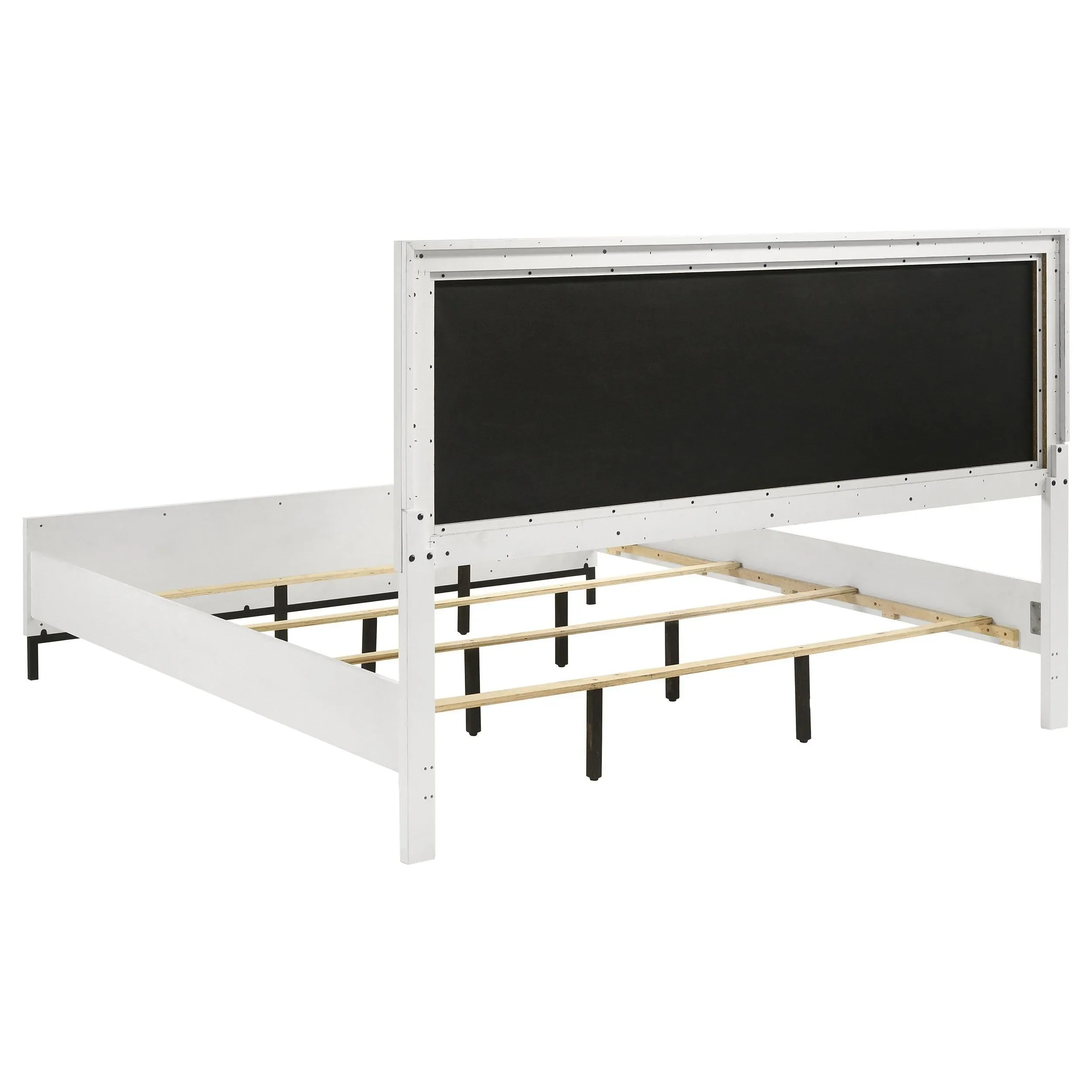 Sonora White Eastern King Upholstered Panel Bed - Image 4